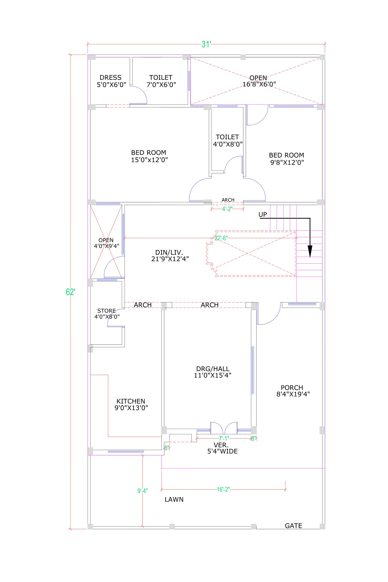 31x62 house design