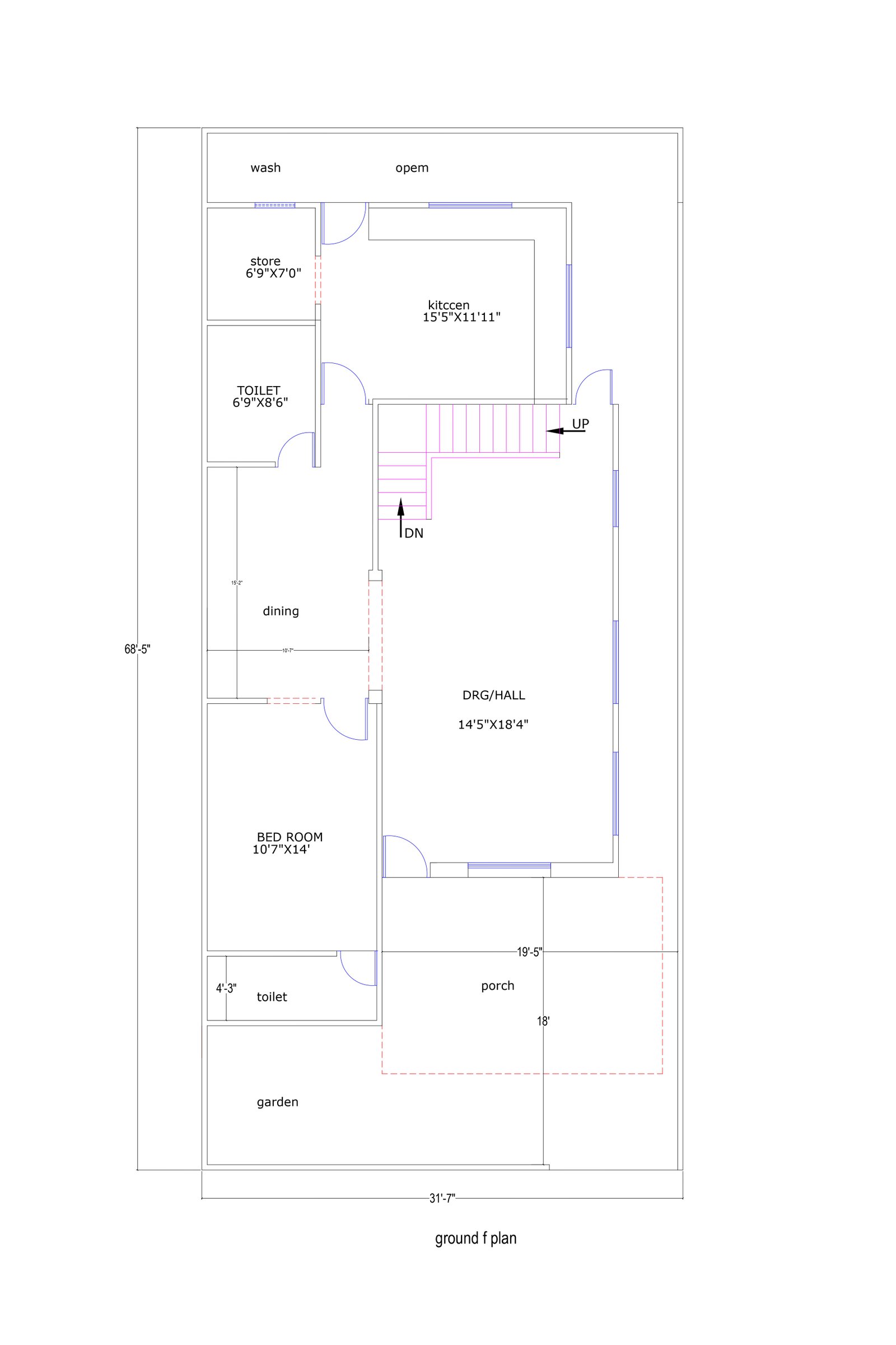 31x68 Modern duplex house design