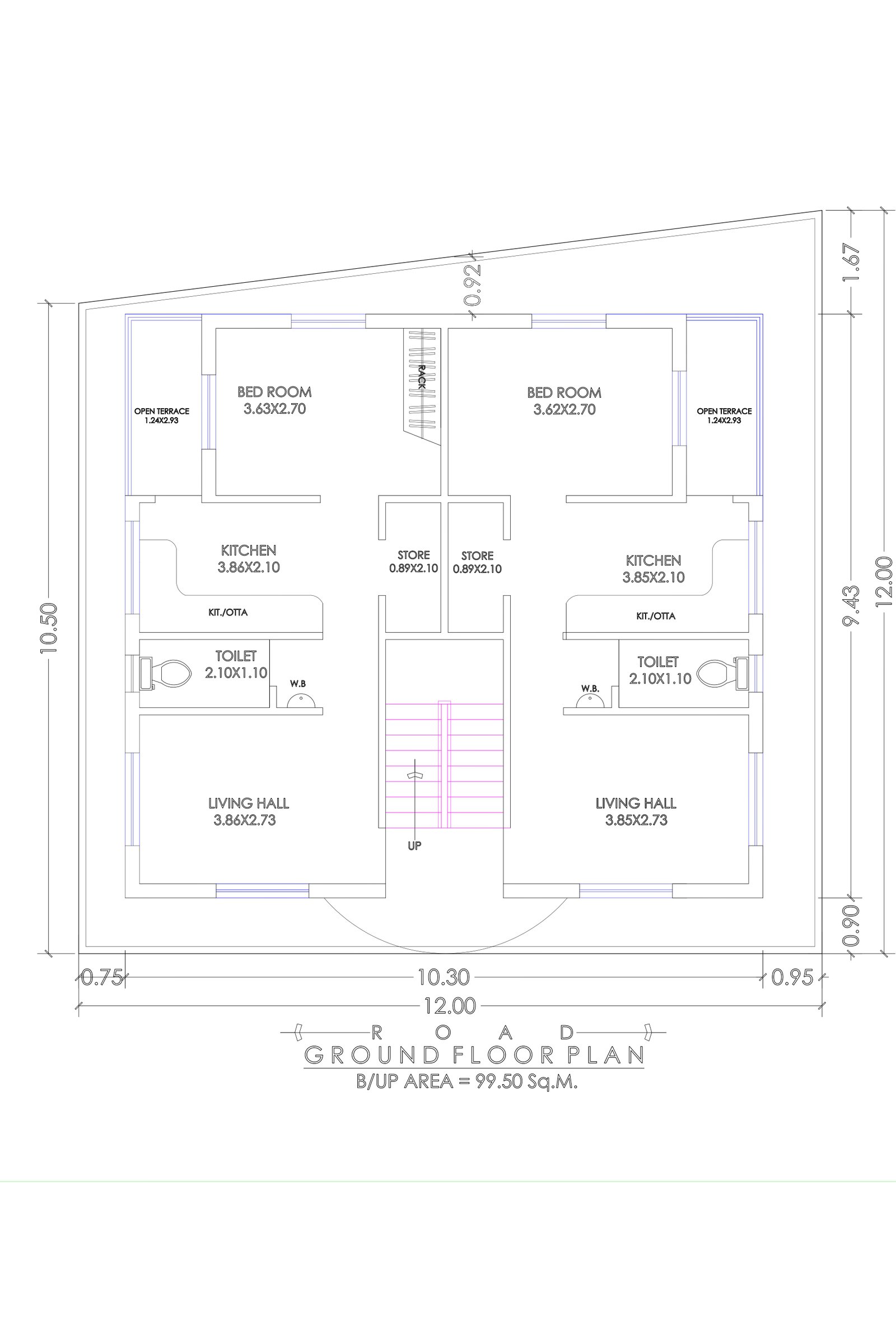 32x35 1000 sqft house plan