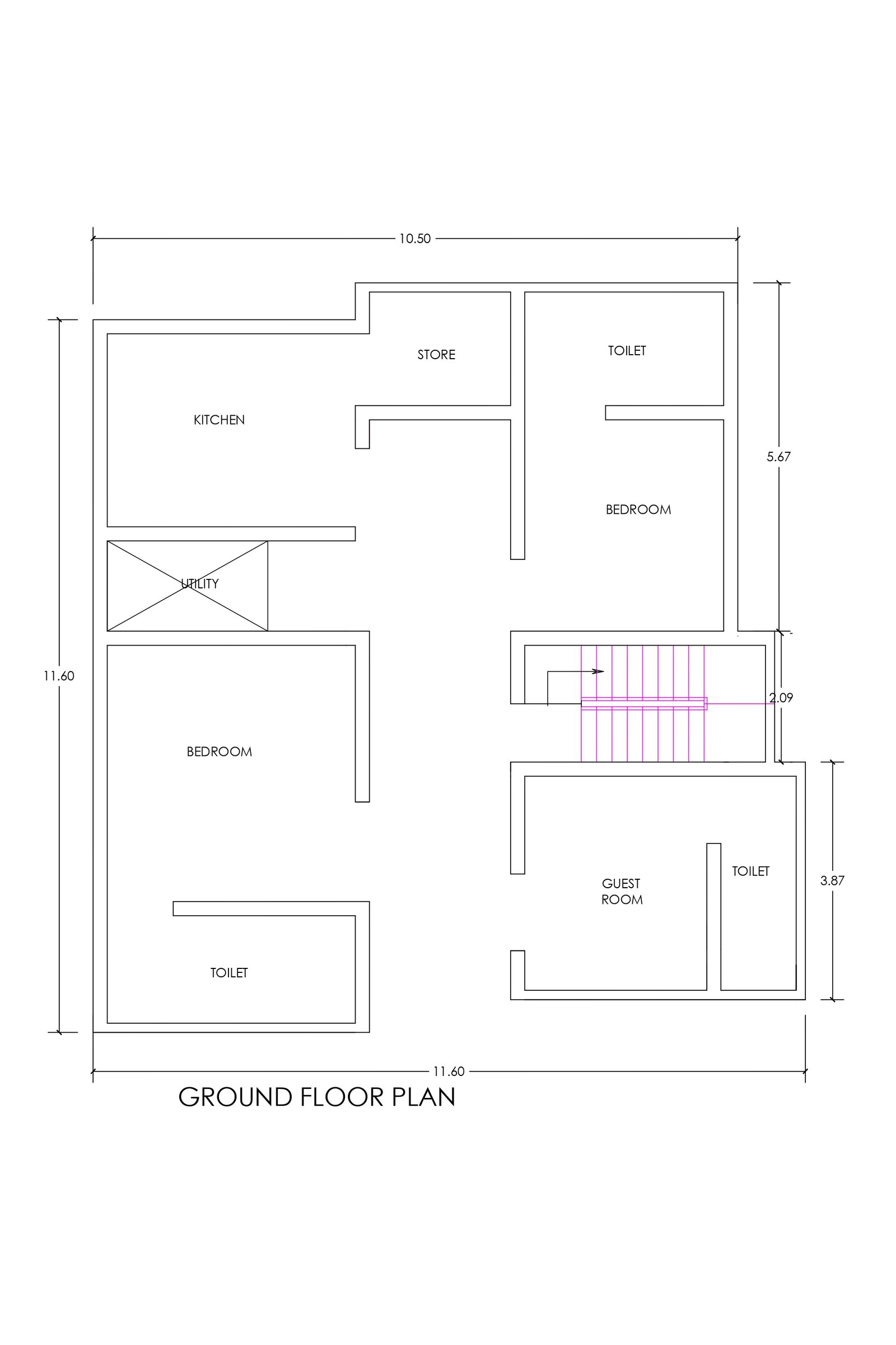 32x35 simple small house design