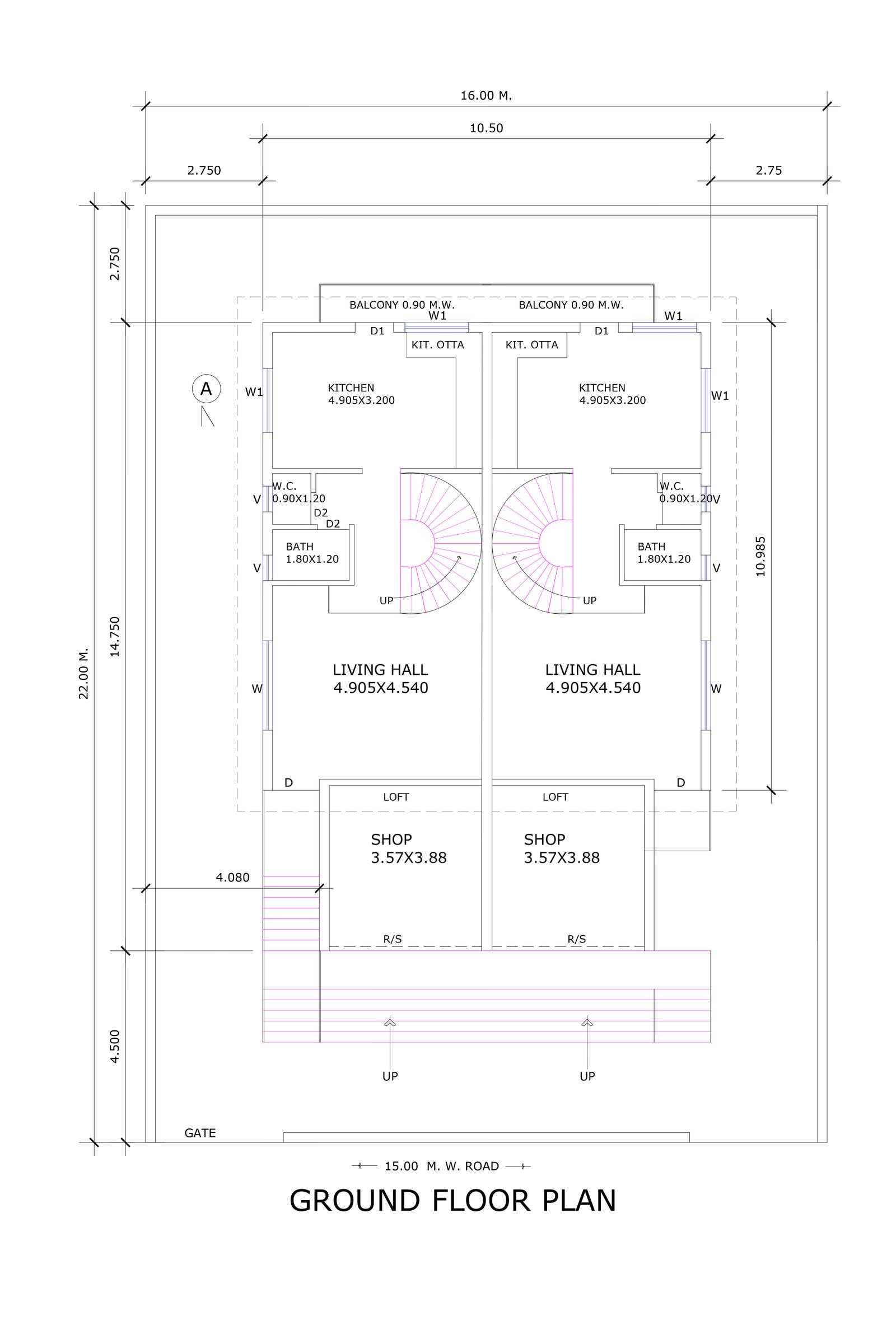 32x45 house with shop plans