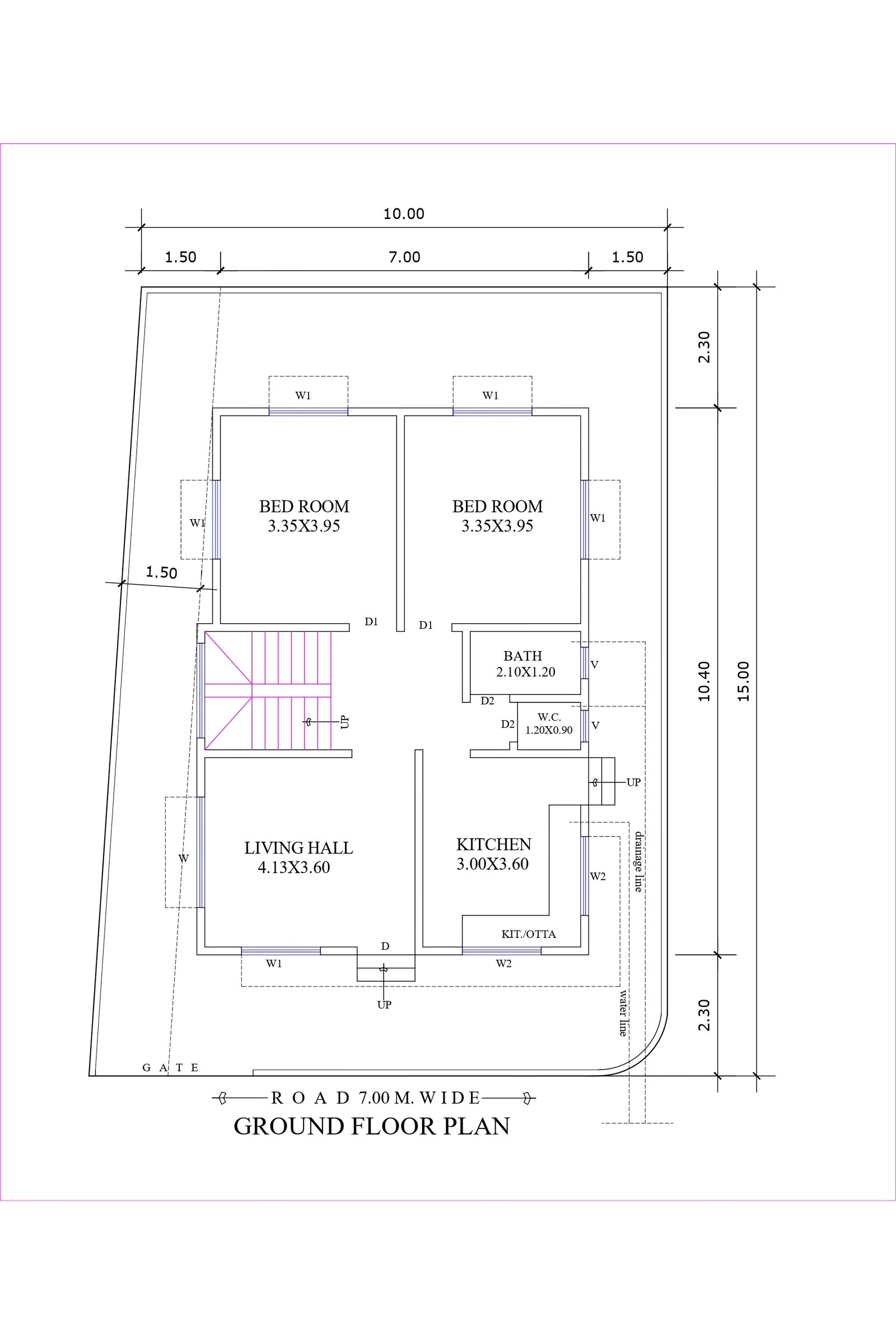 32x48 2bhk home design