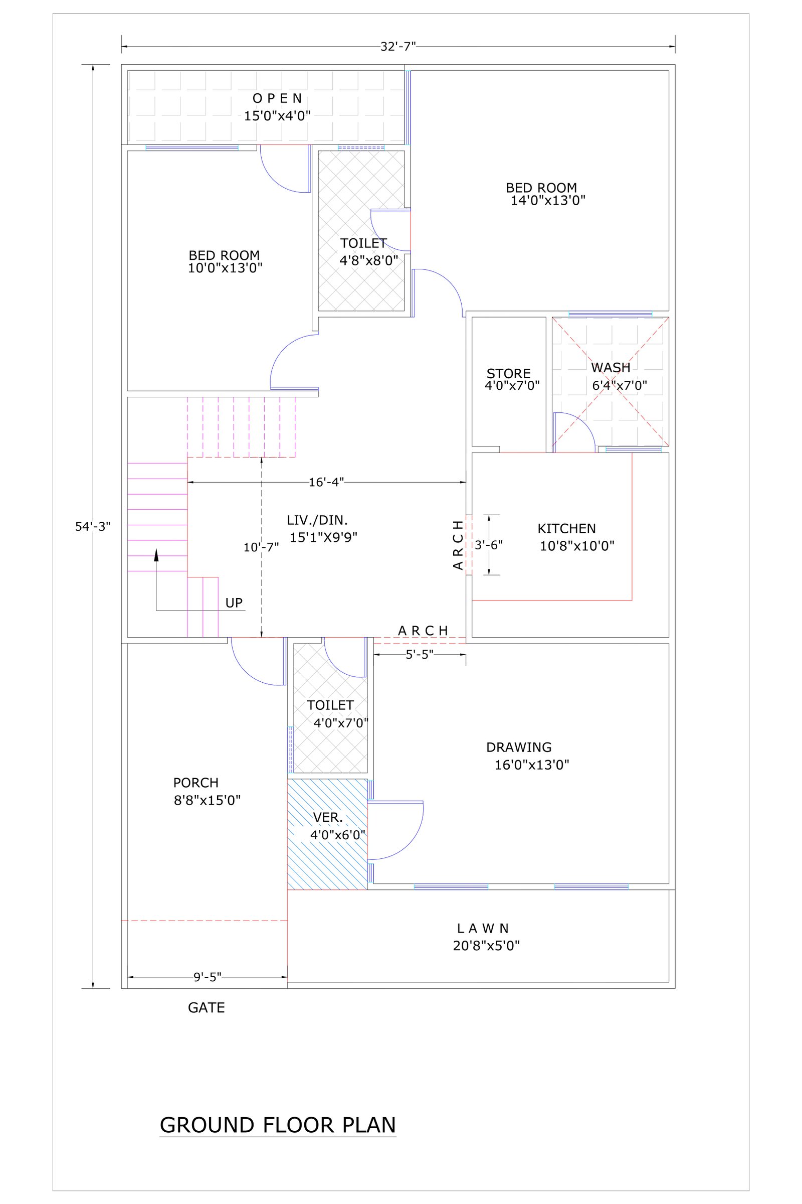 32x54 create floor plan