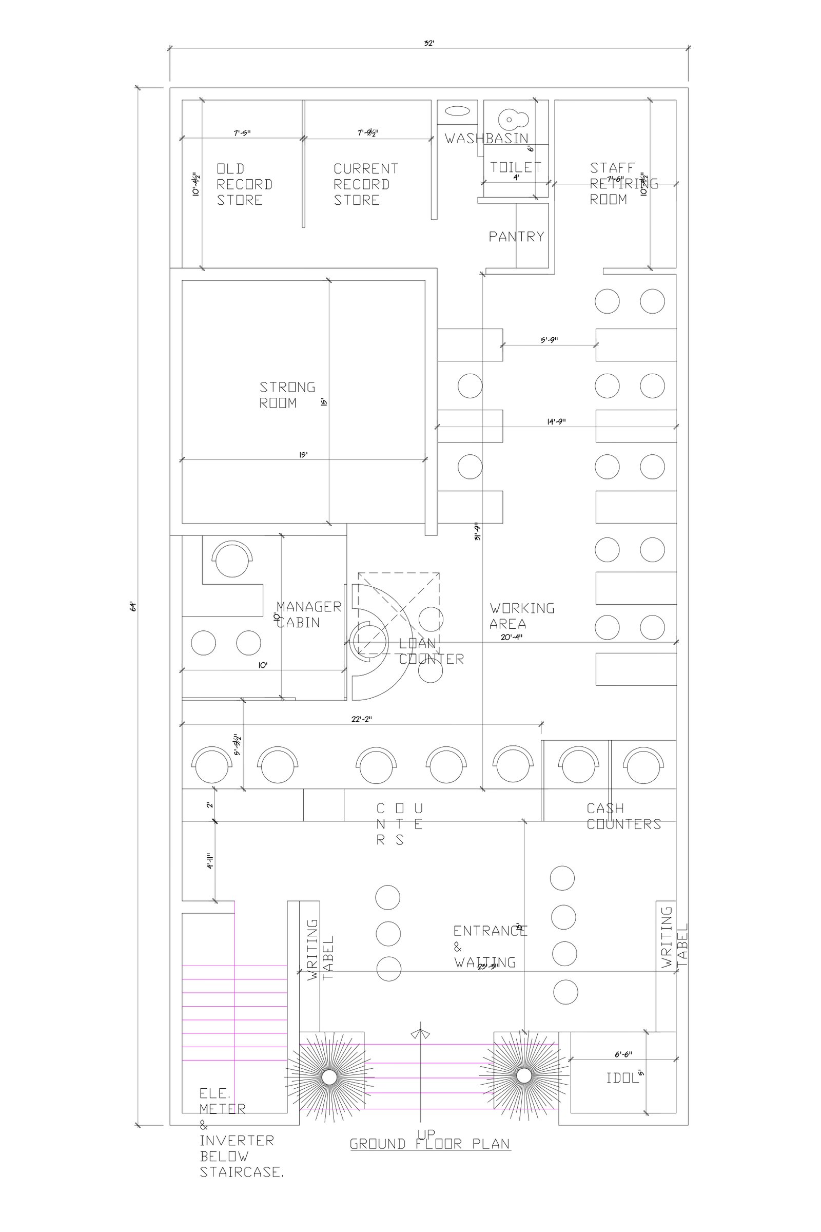 32x64 commercial building plans