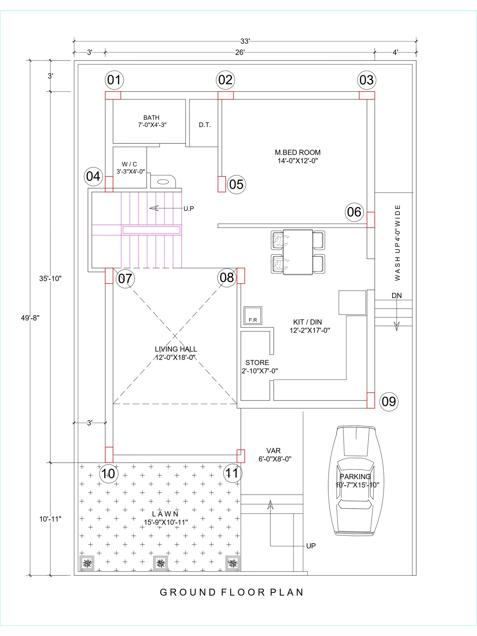 33x49 house designers in india