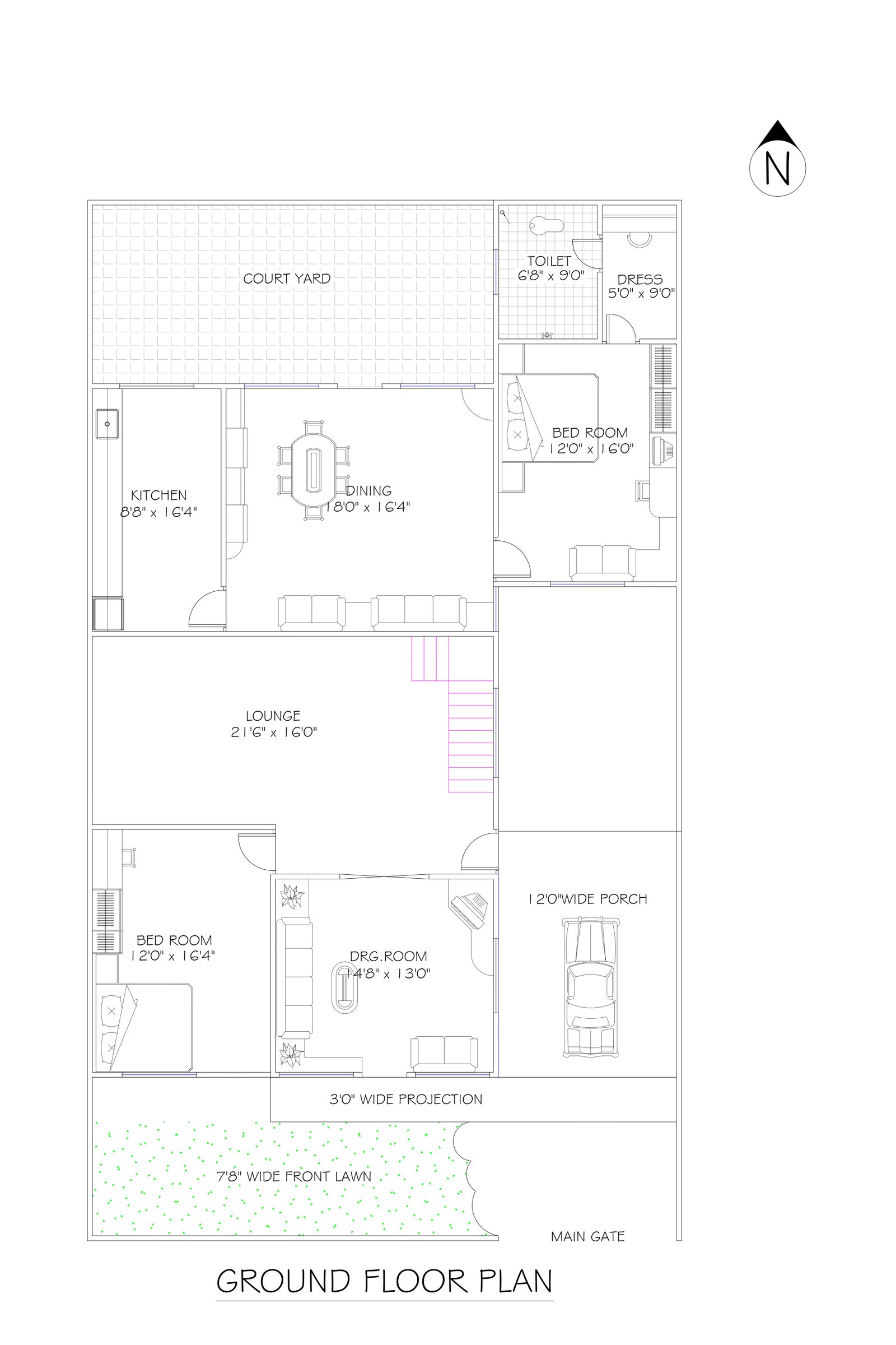 33x55 3d autocad drawing