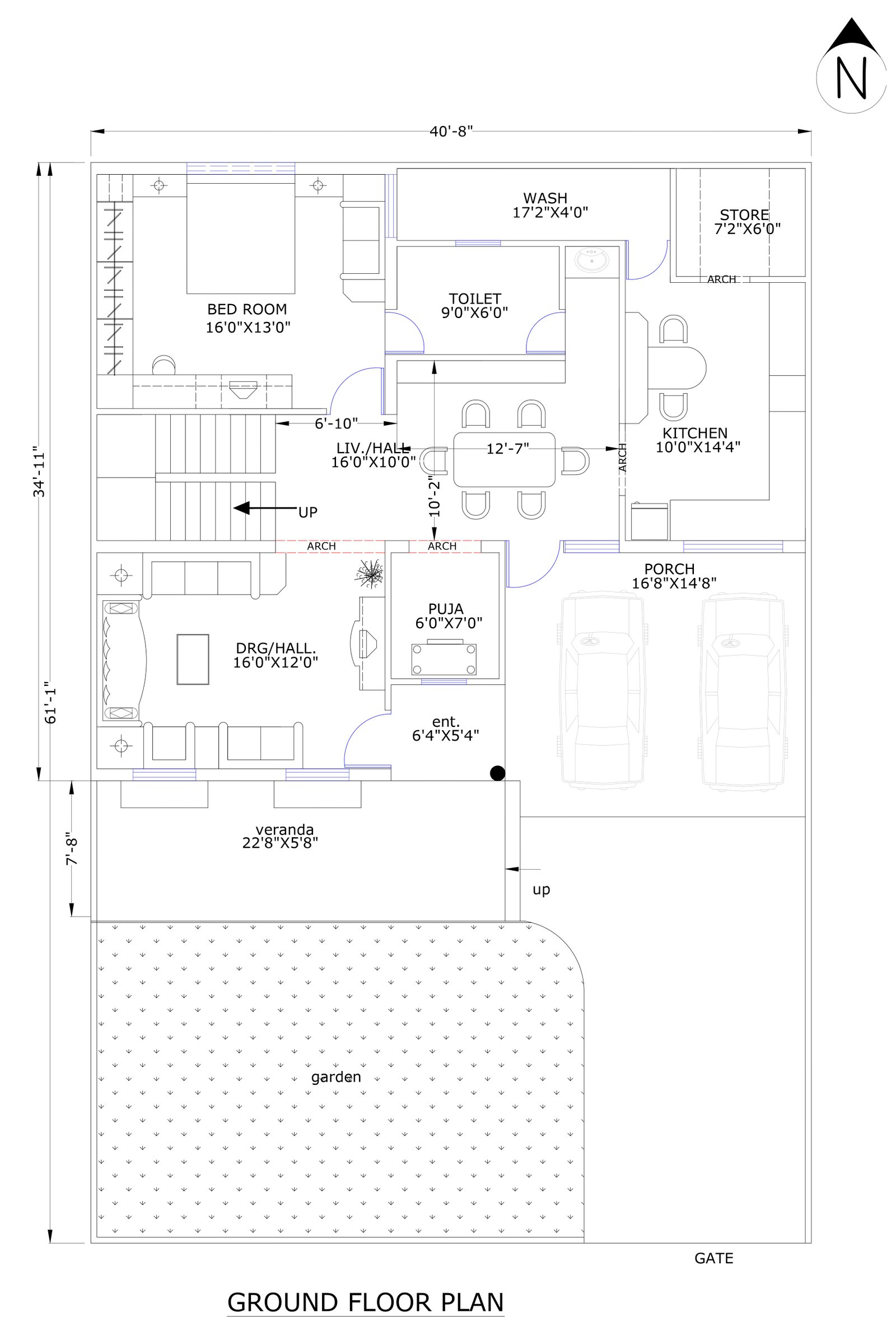 34x40 2d building plans