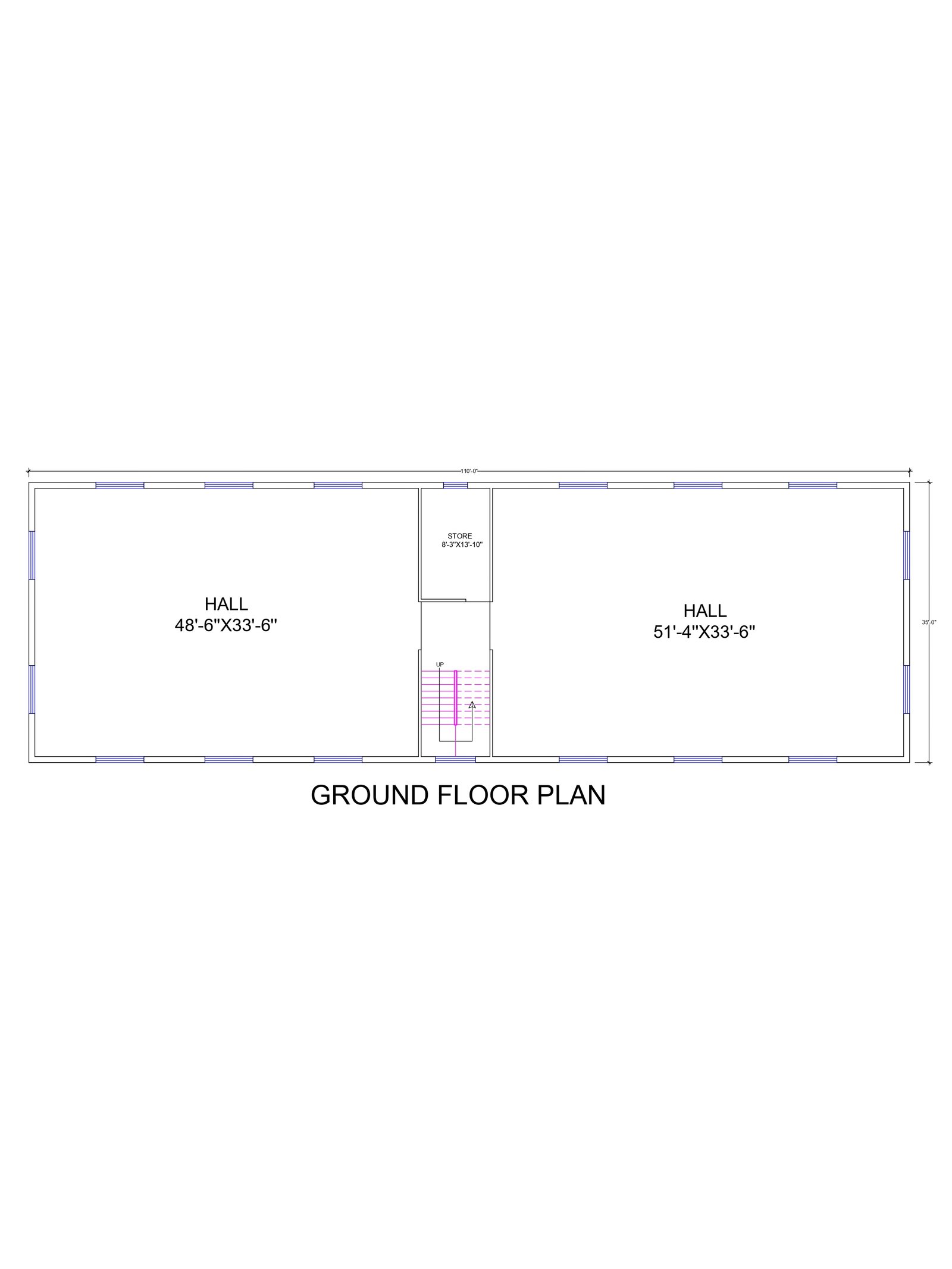 35x110 Hotel building design
