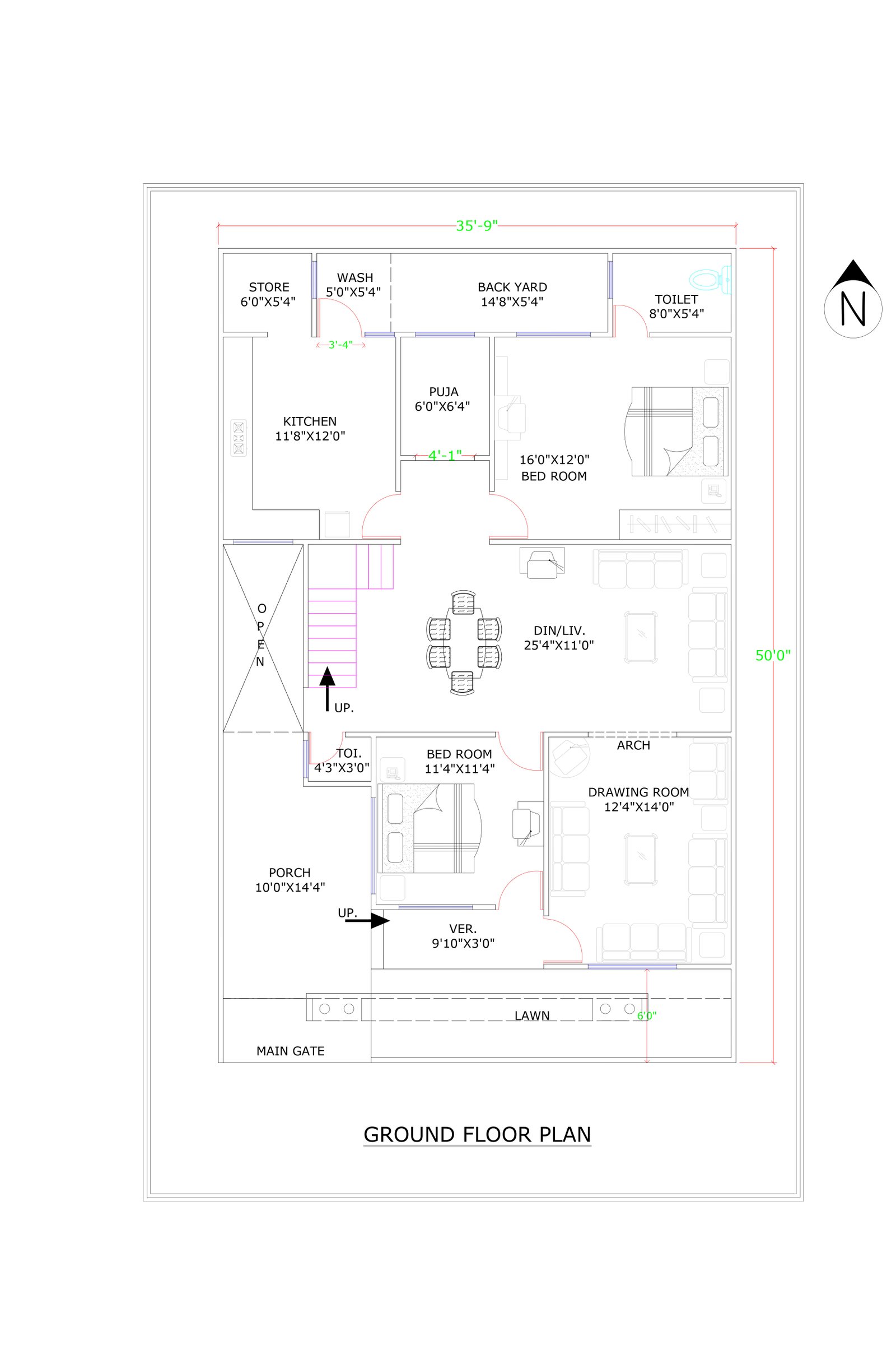 35x50 indian style house design