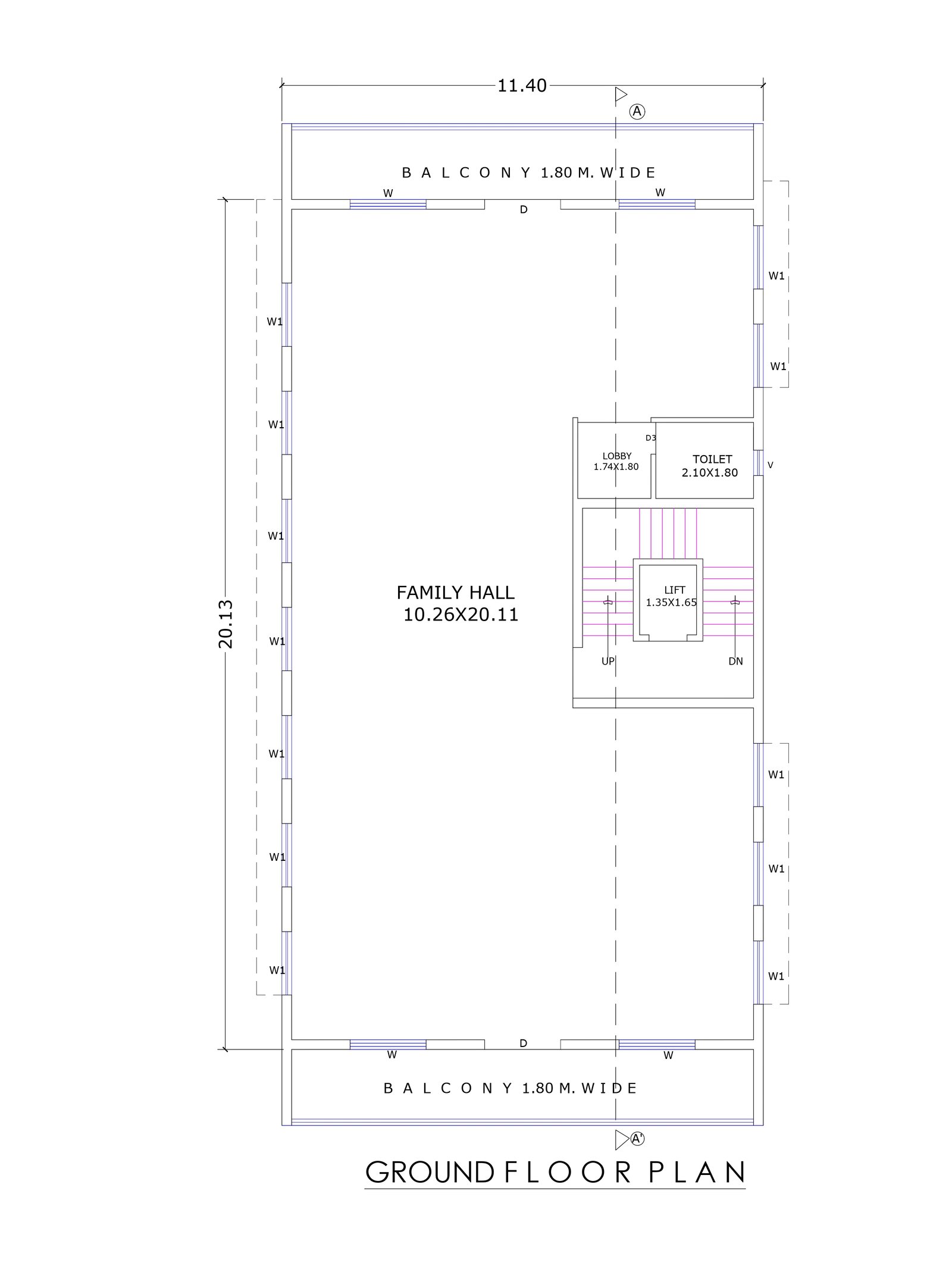35x64 villa house design