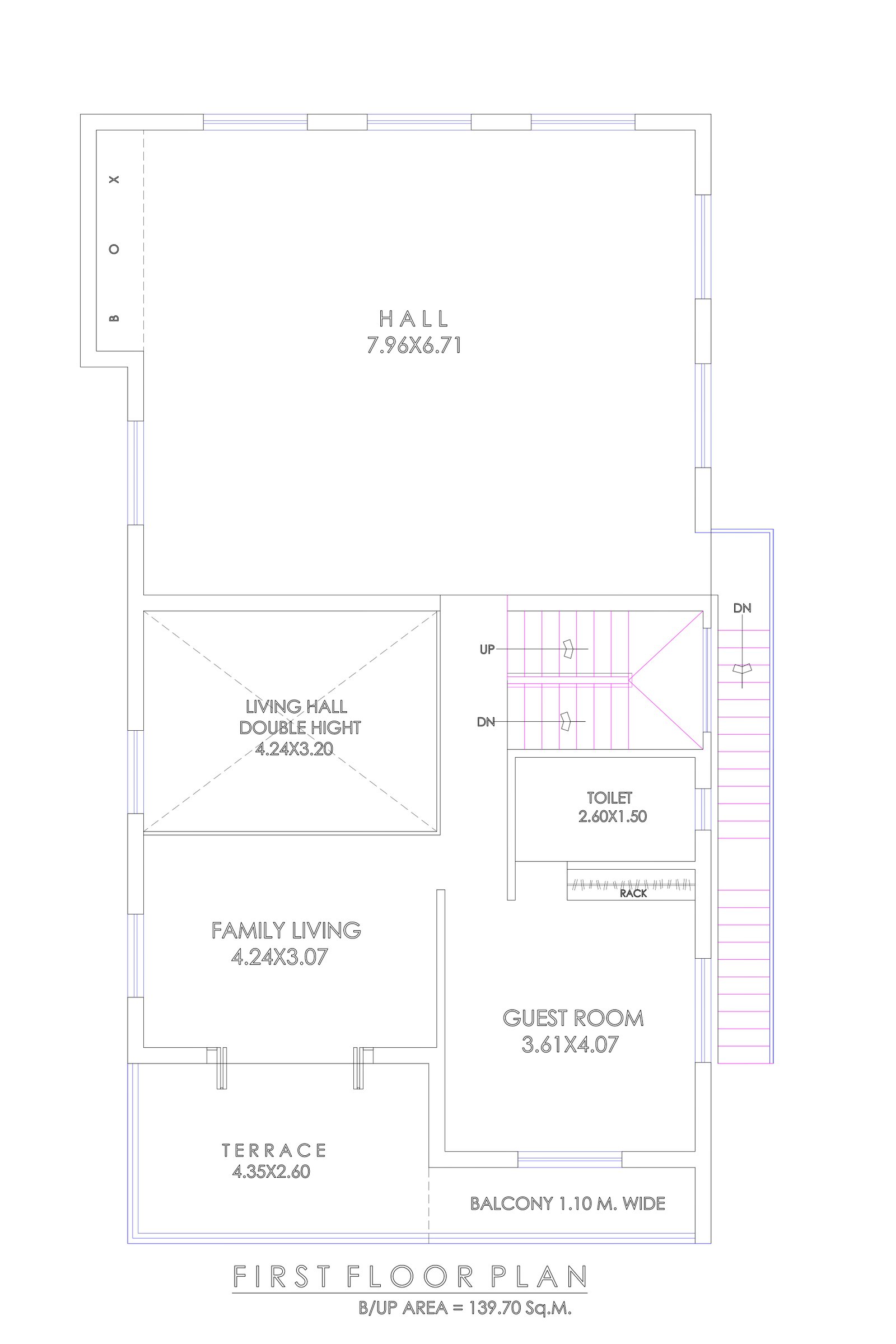 35x65-House-floor-plan-indian-style-first-floor-1977