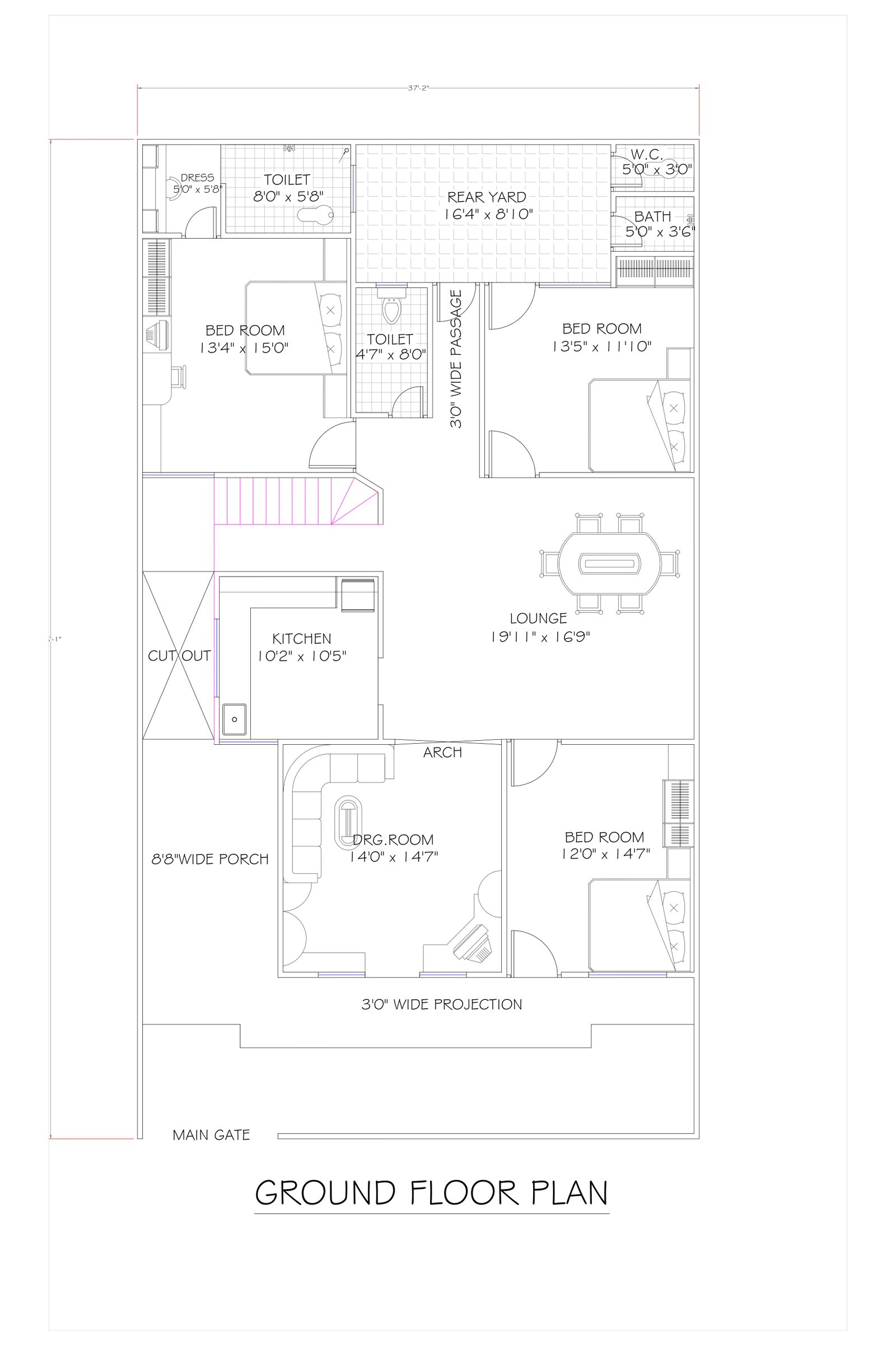 36x50 indian style house design