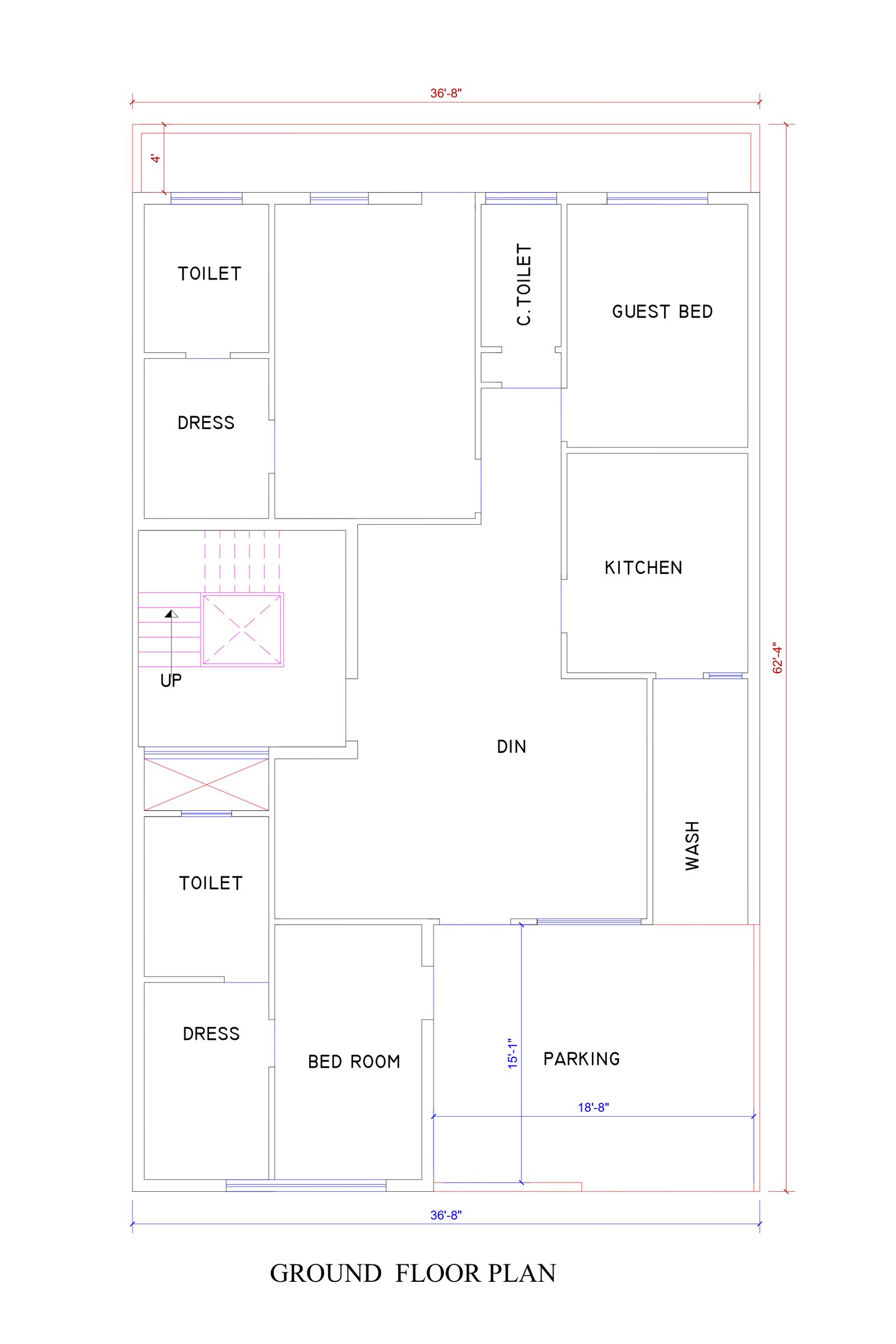 36x62 kerala home design