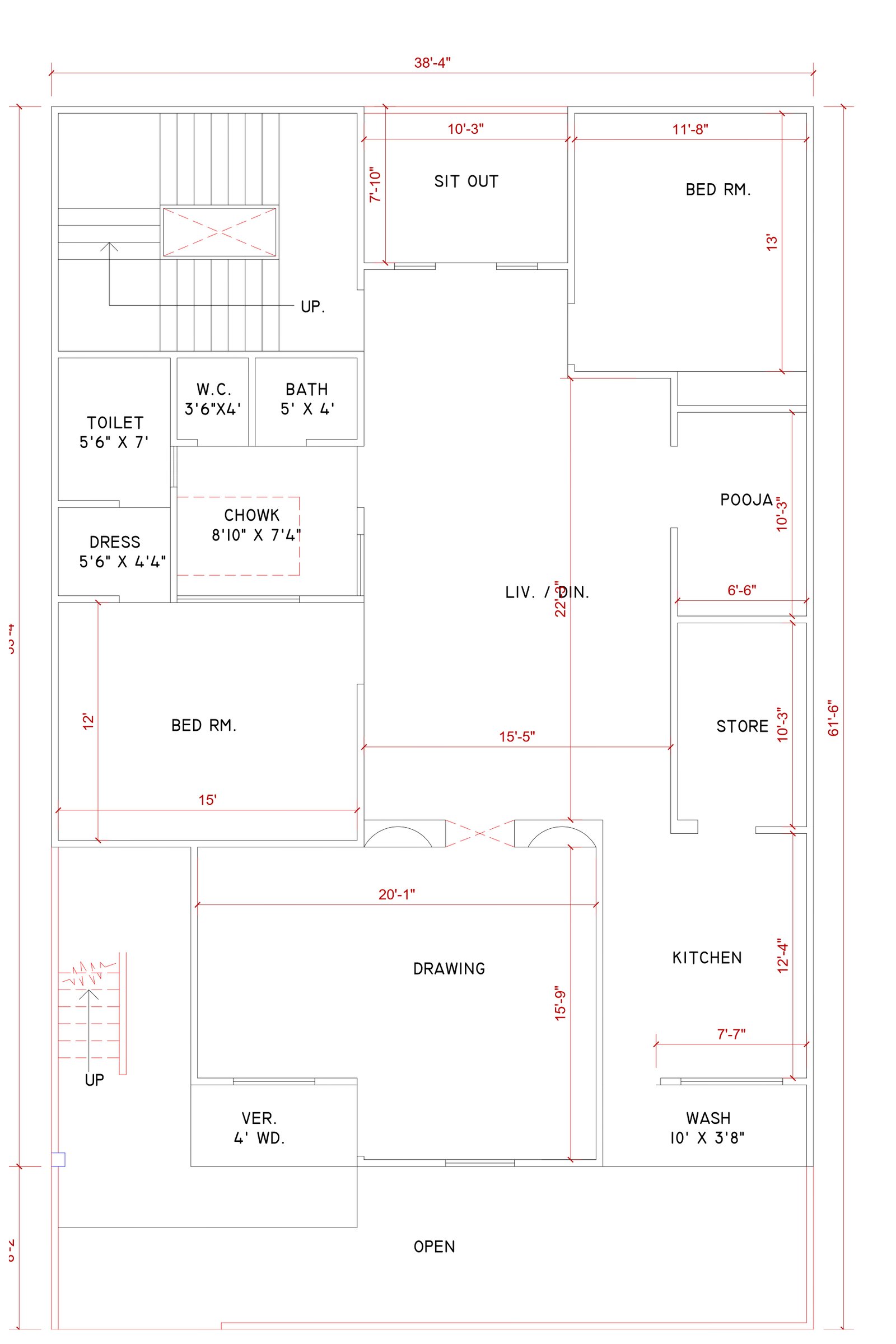 38x62 create a floor plan-