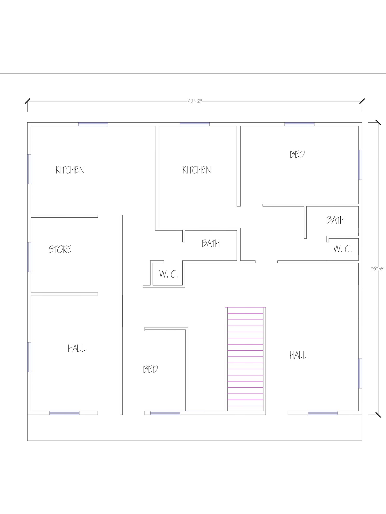 39x45 1800 sqft house plan design