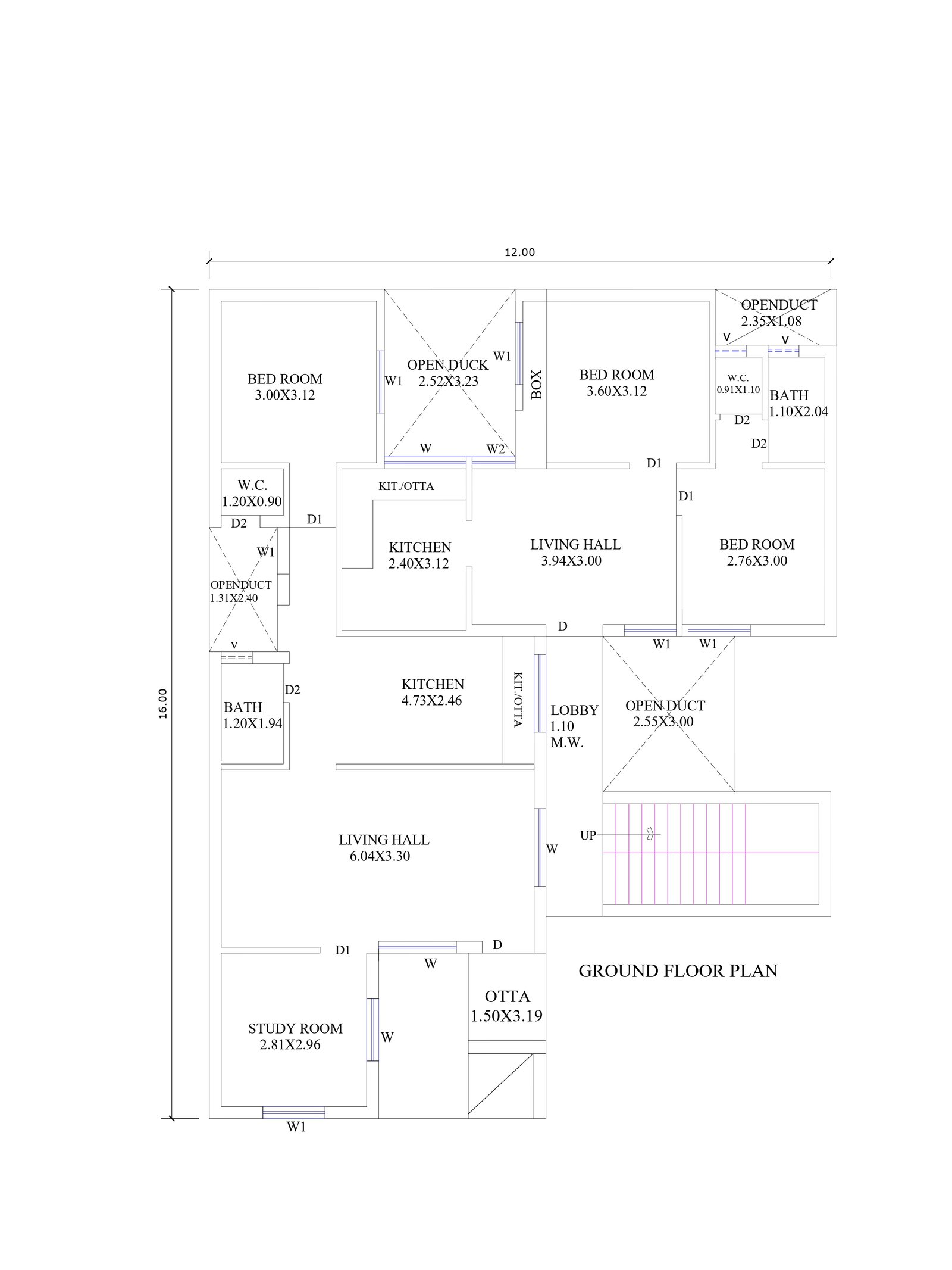 39x52 rental purpose house plans
