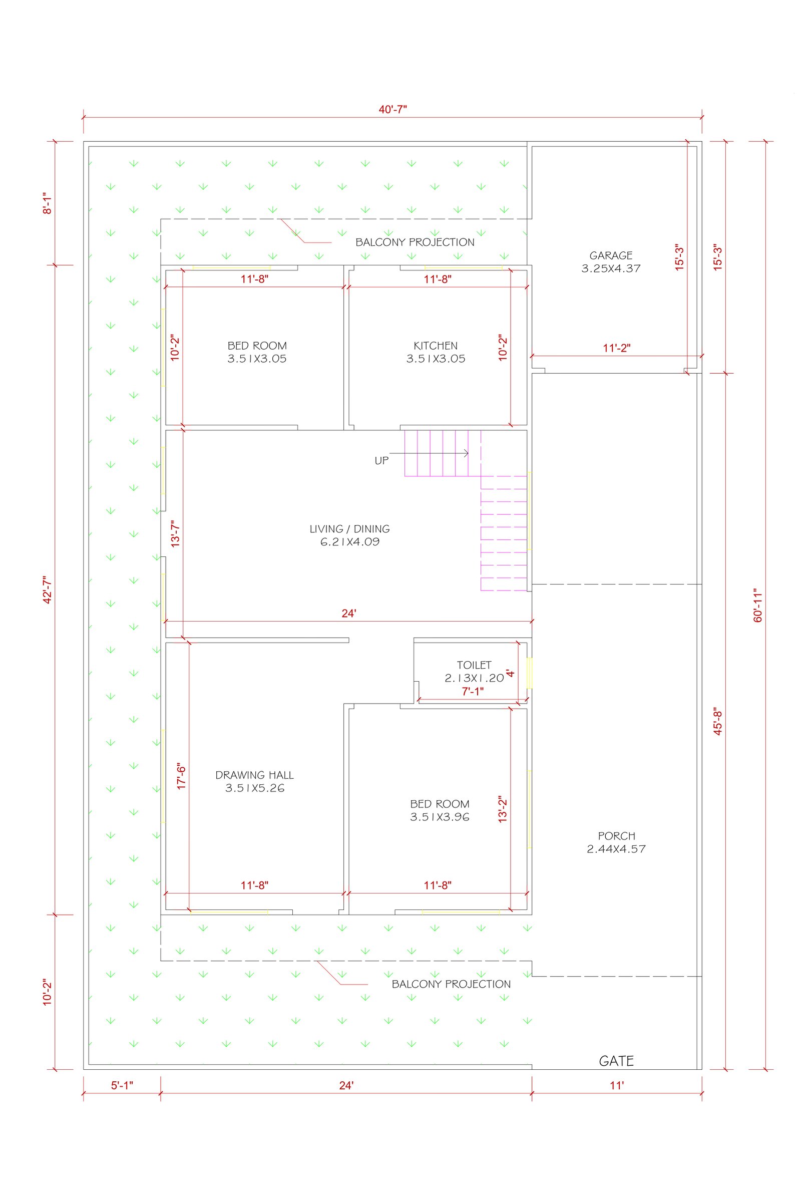 40x42 autocad civil drawing