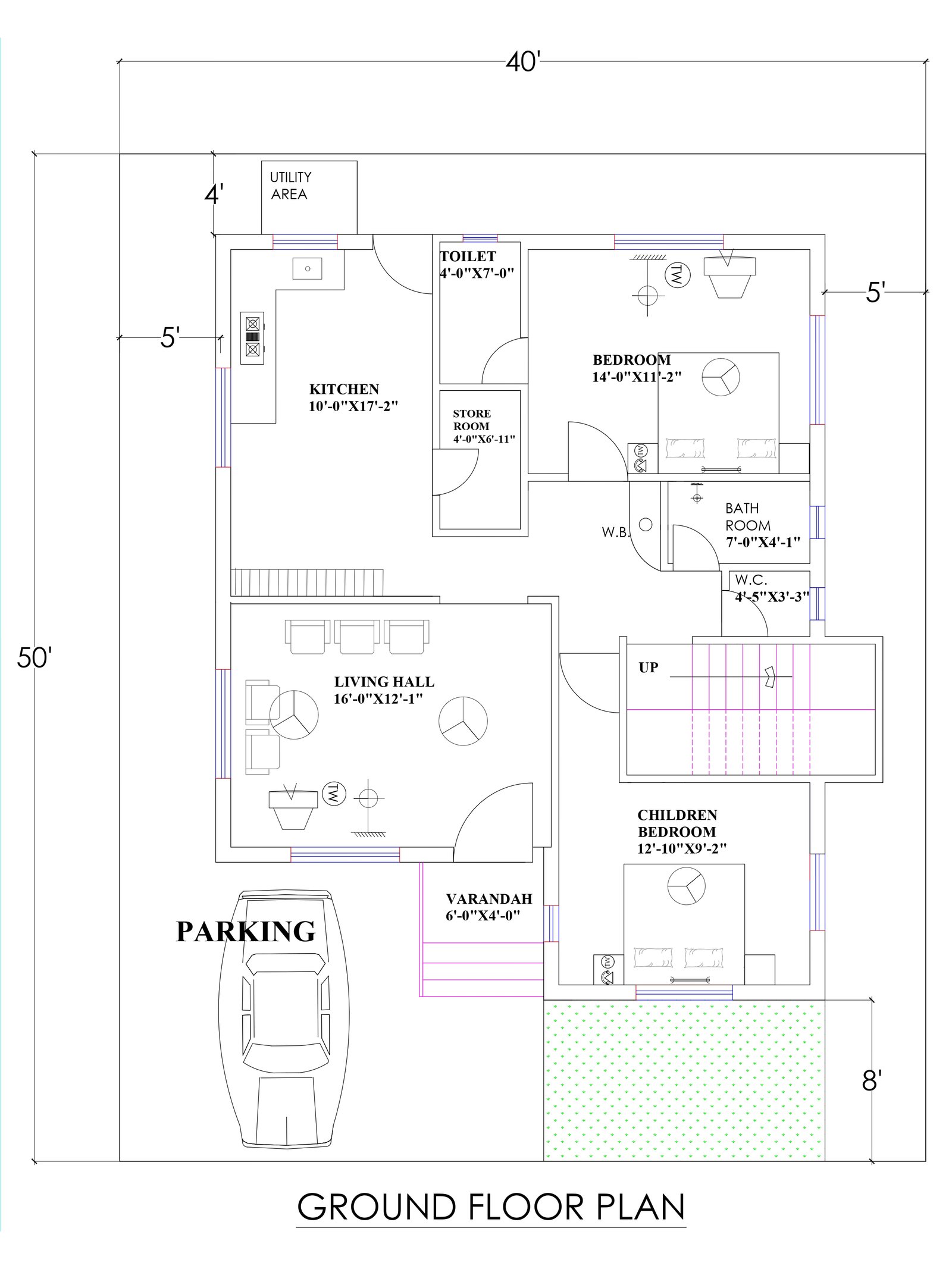 40x50 luxury modern home plans