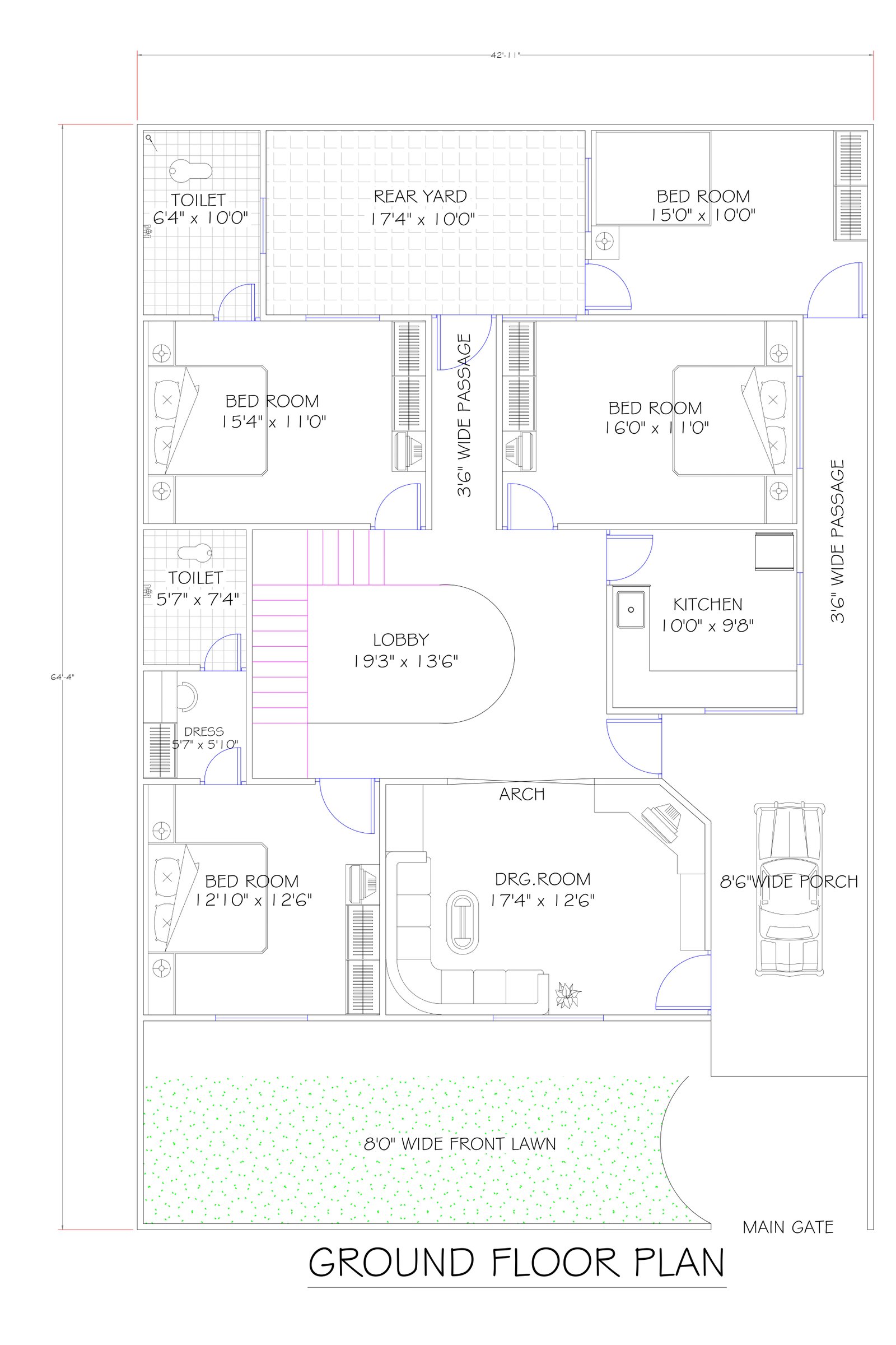 42x64 luxury modern floor plans