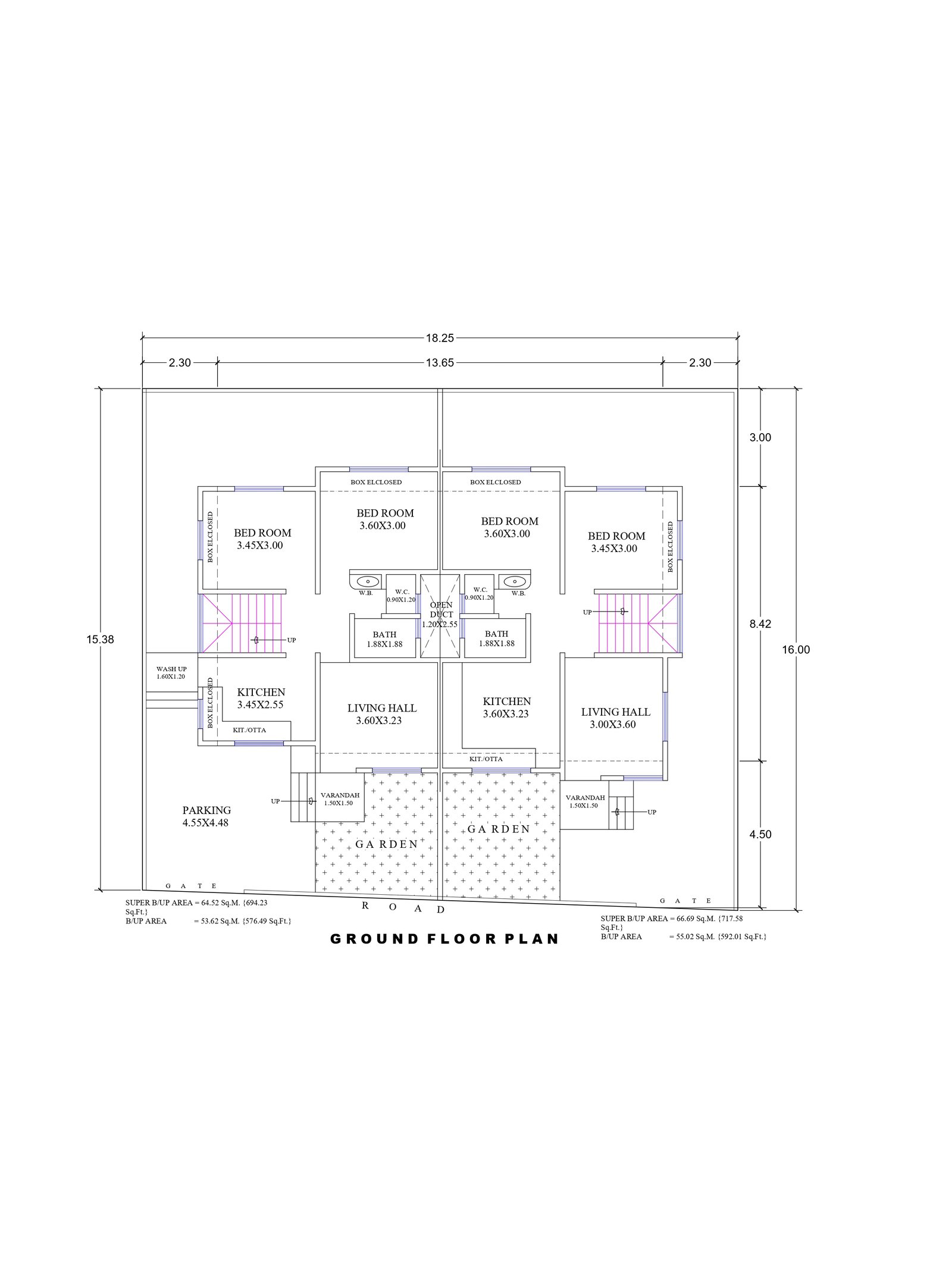 43x49 4bhk house design