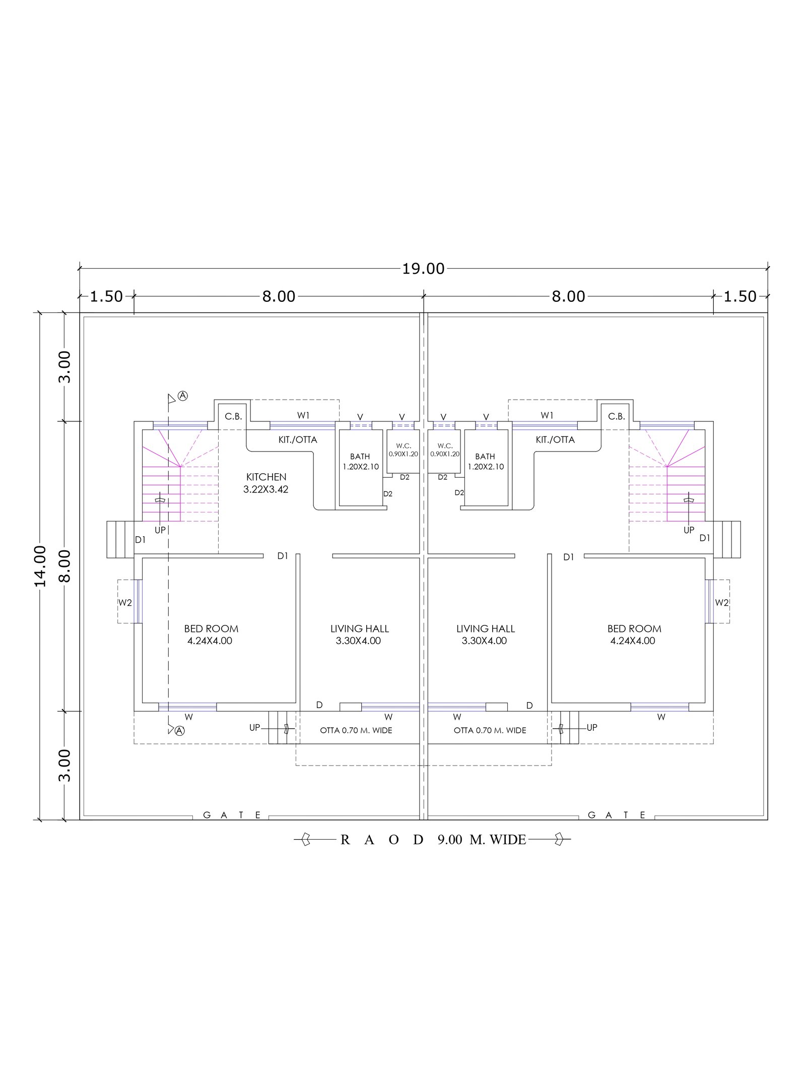 44x60 rental purpose house plans