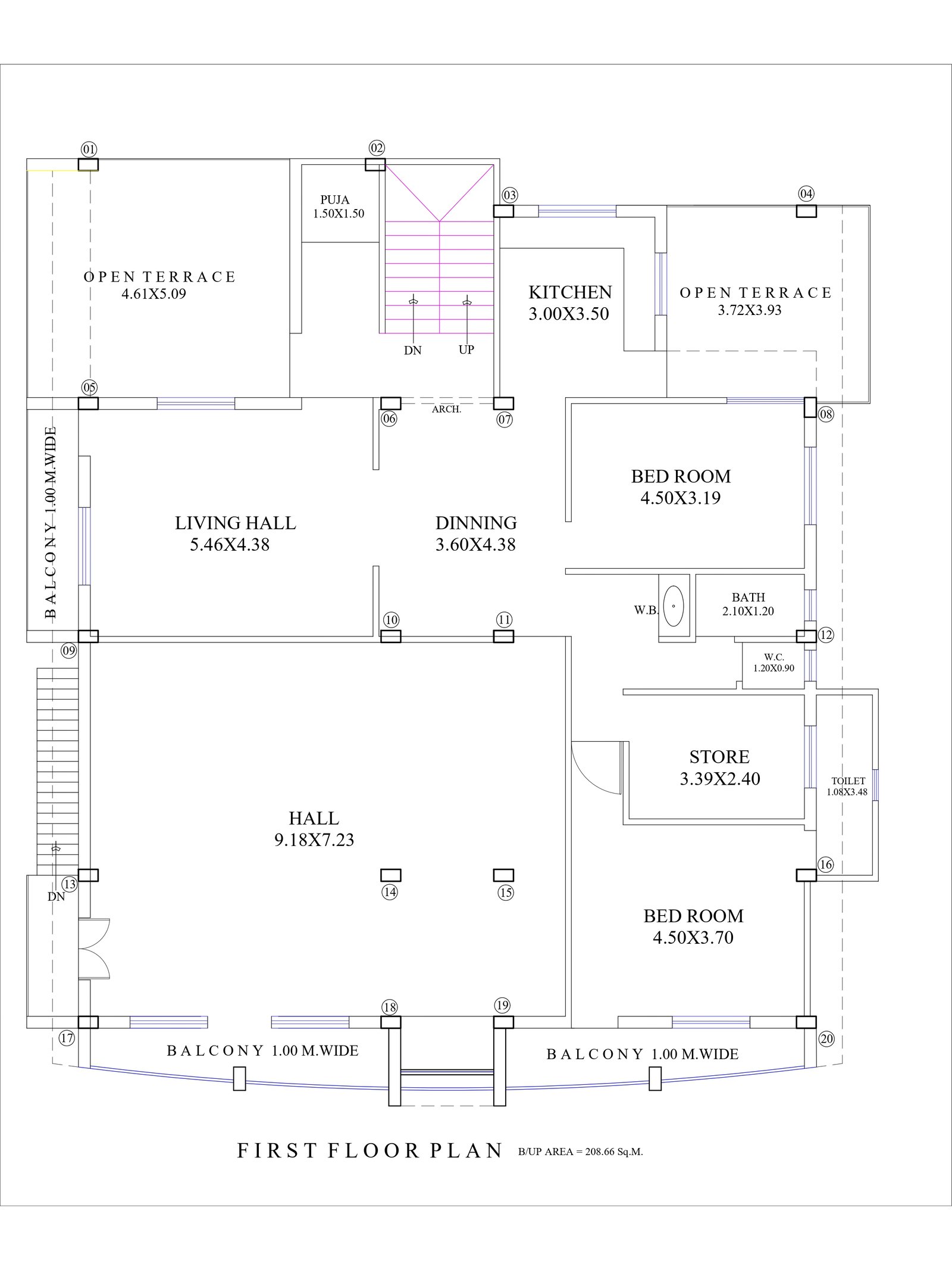 45x50 indian village house design