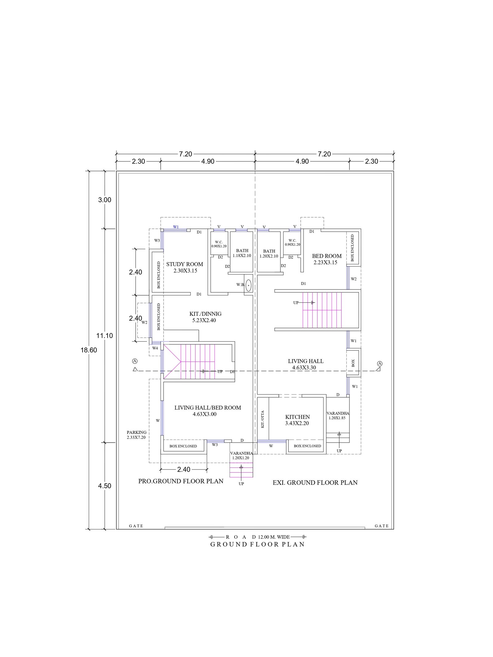 45x57 2bhk house design