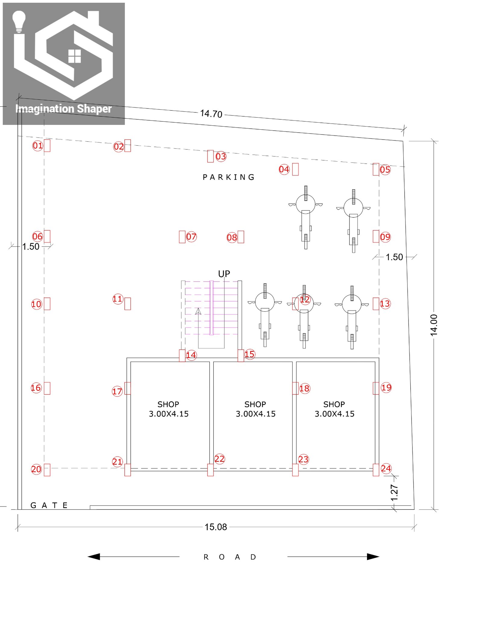 46x49 rental purpose house plans-