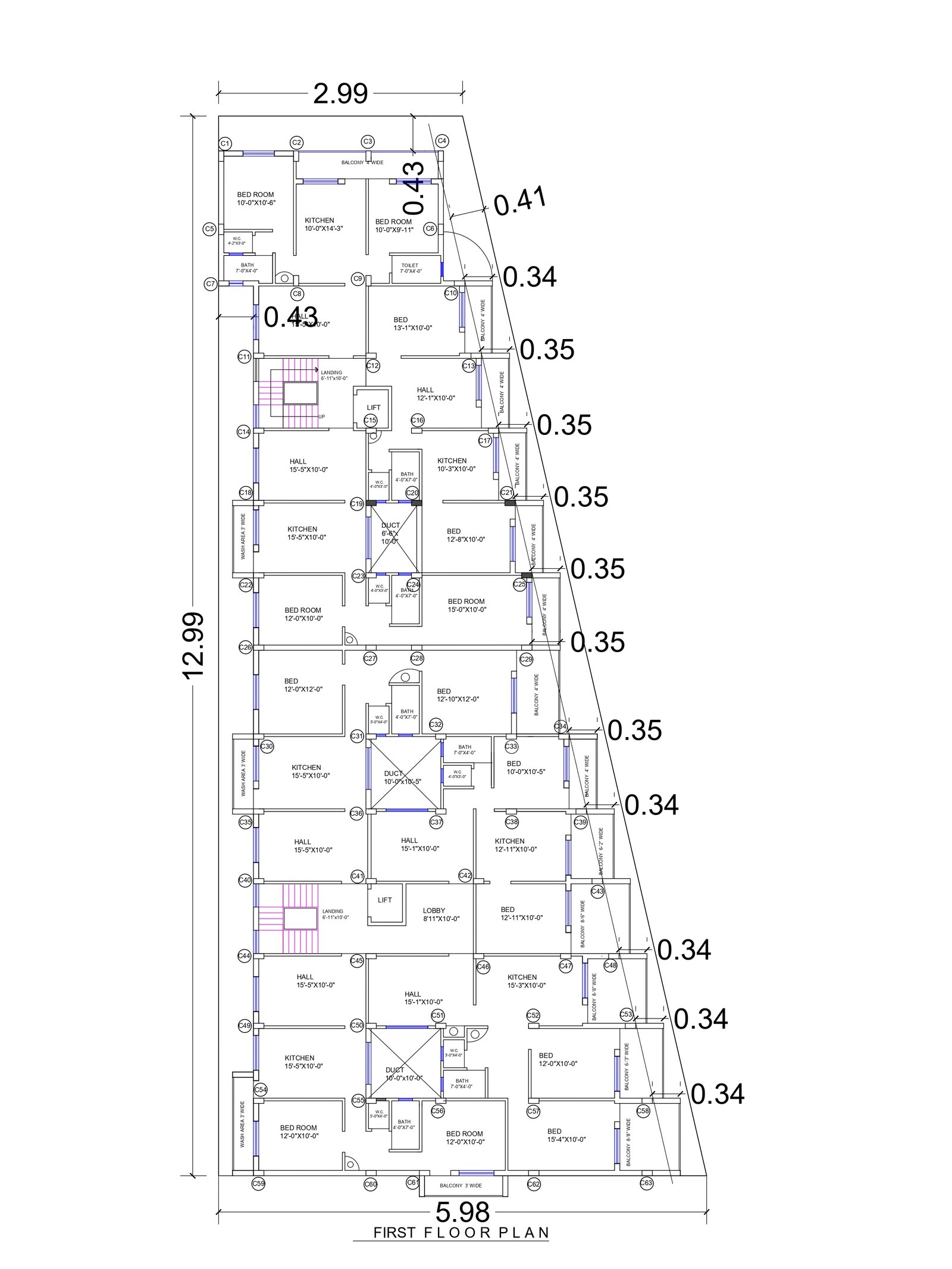 50x145 apartment design