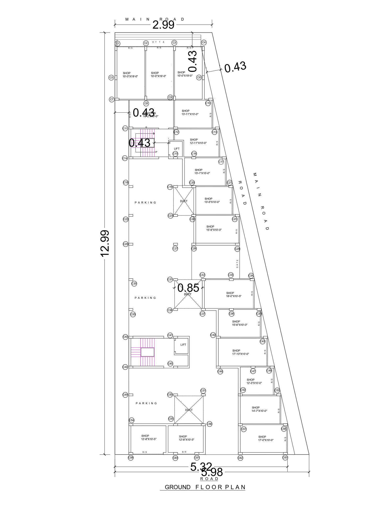 50x145 apartment design