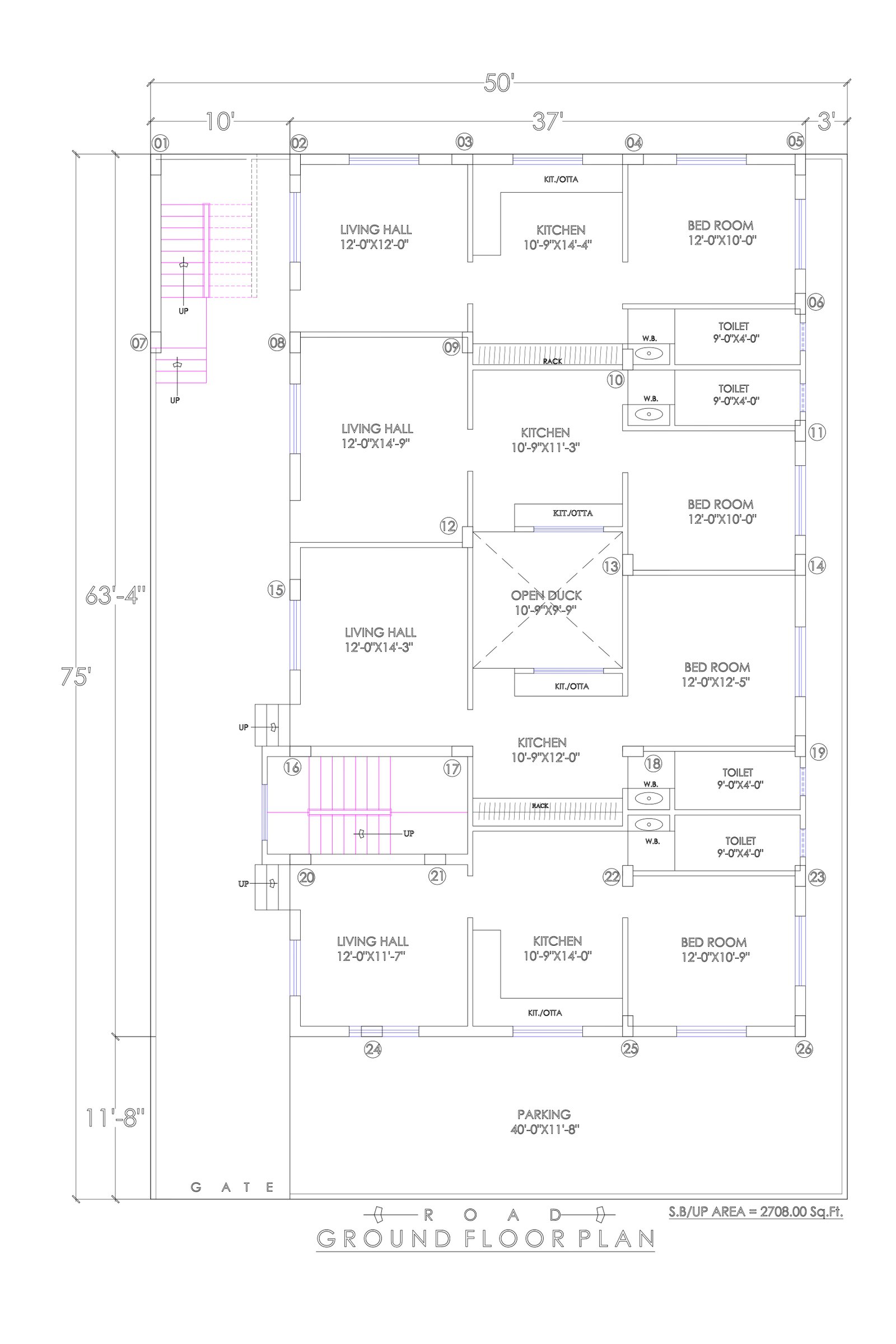 50x75 rental purpose house plans