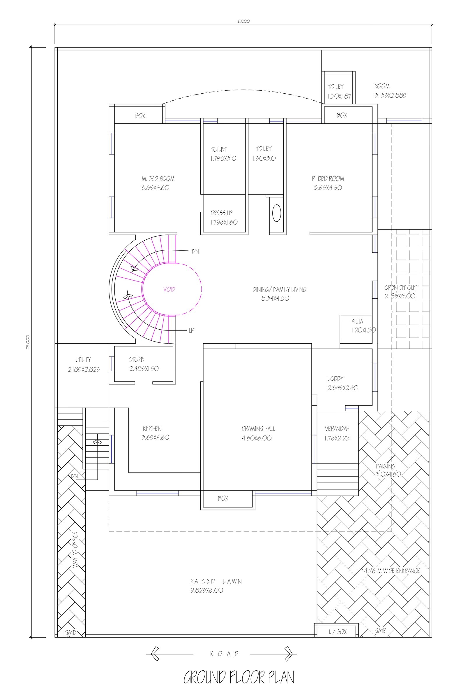 52x82 House front design indian style