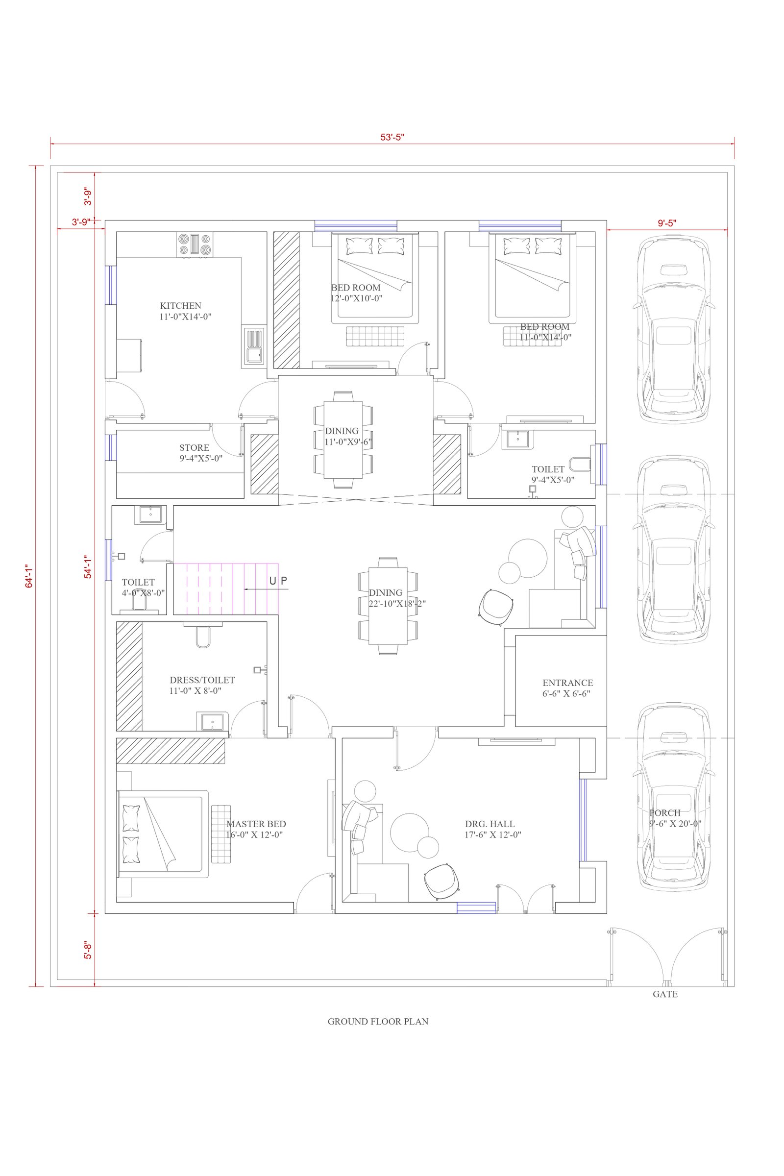 53x64 3d autocad drawing