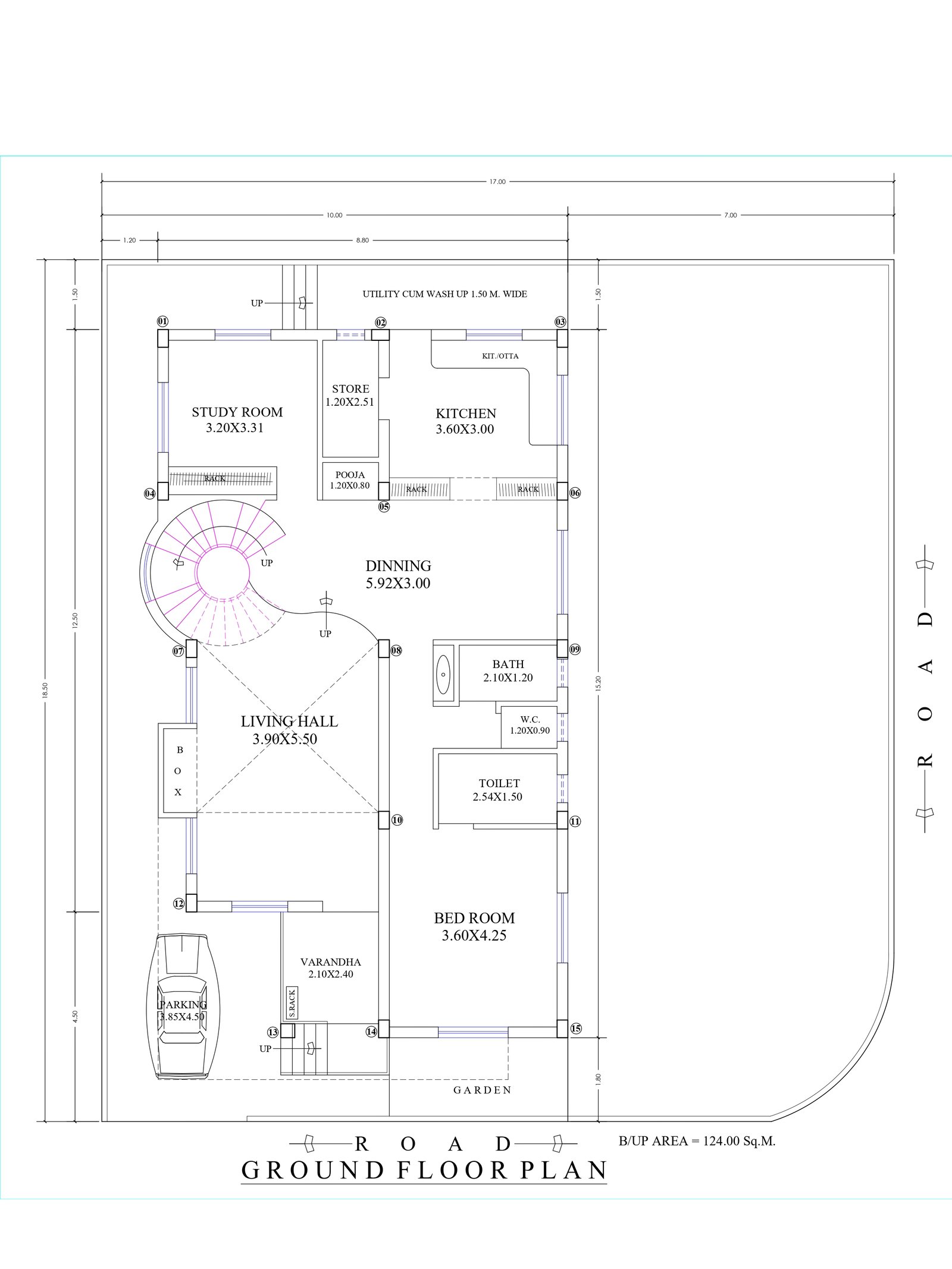 54x57 luxury house plans