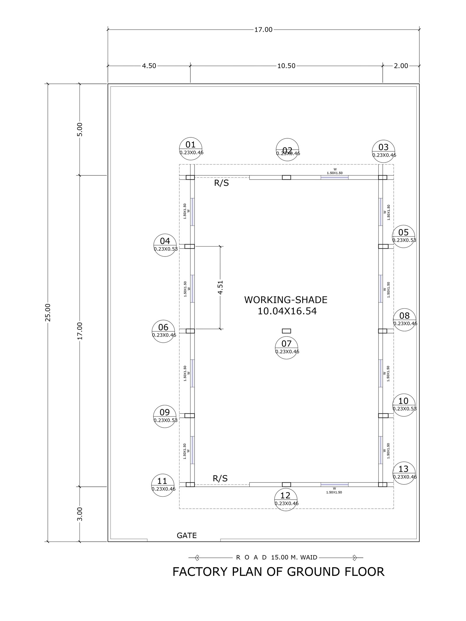 54x80 commercial building floor plan