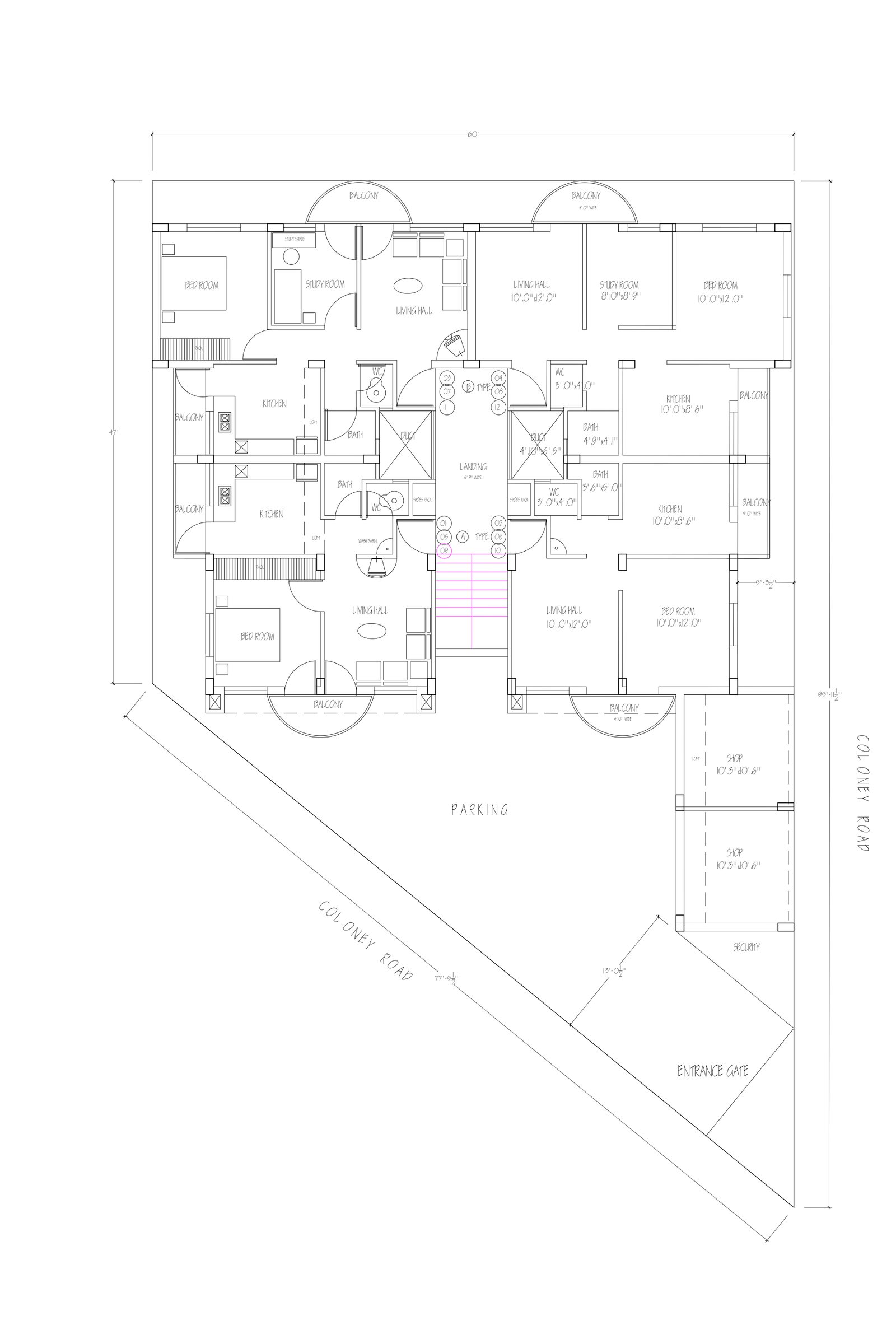 60x95 house with shop plan