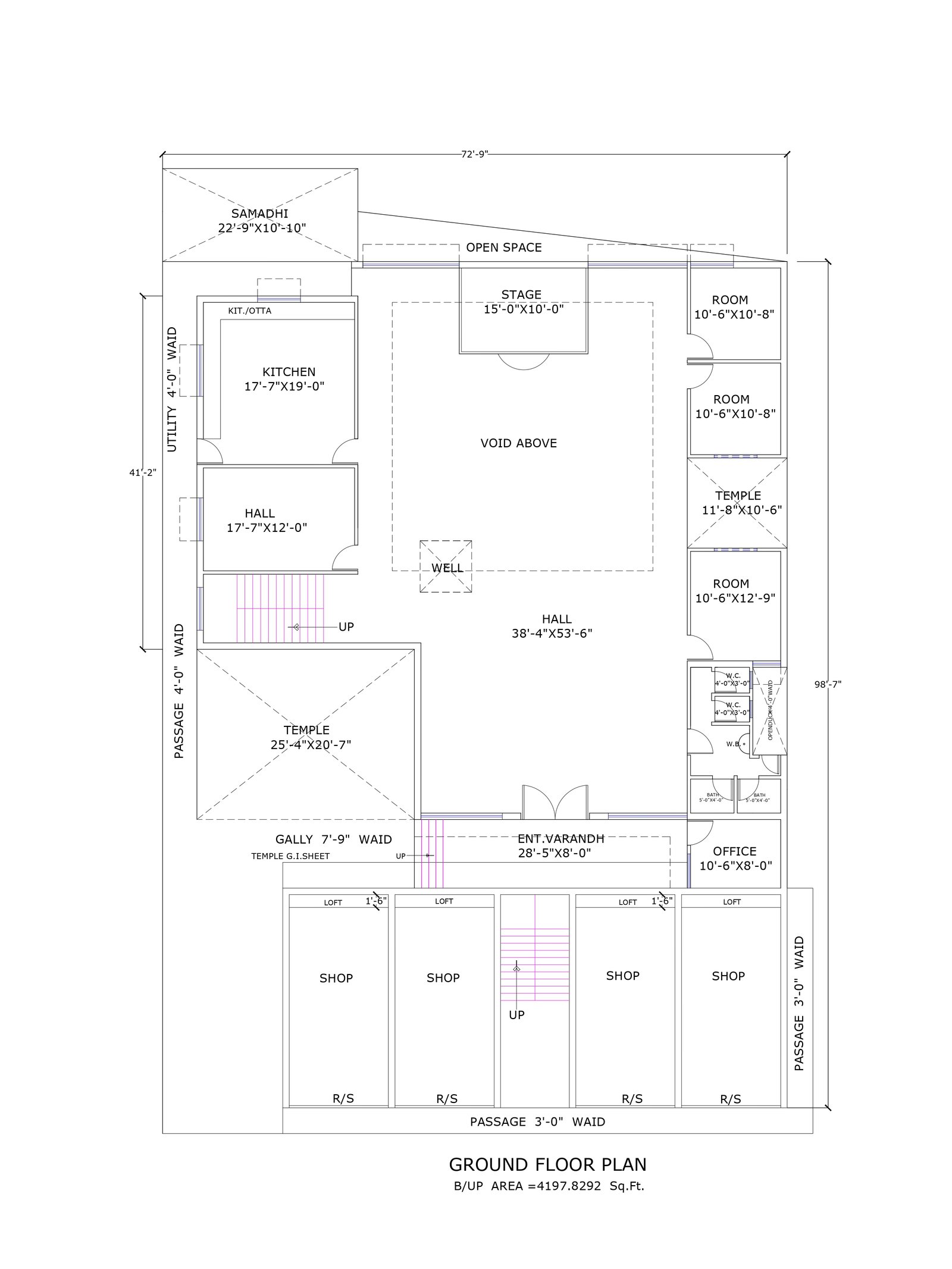 72x98 rental purpose house plans
