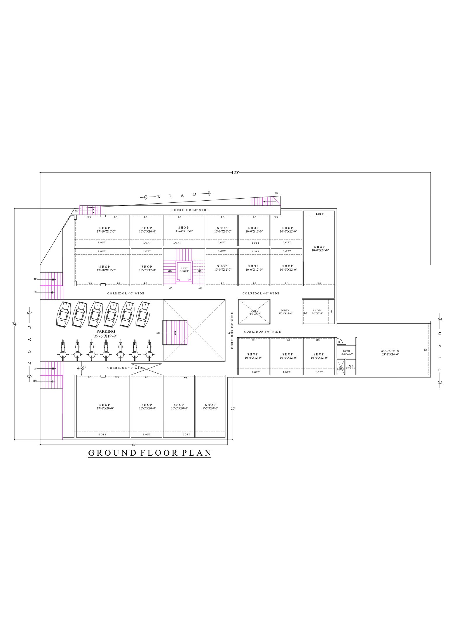 74X125 shop and home plans