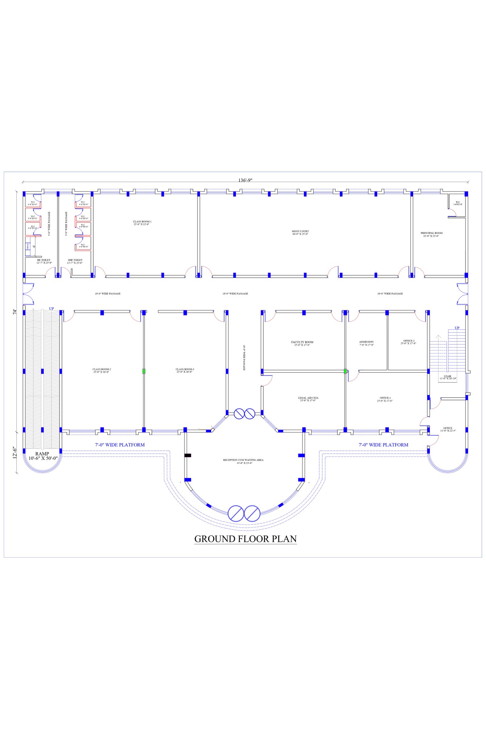 74x136 school building design
