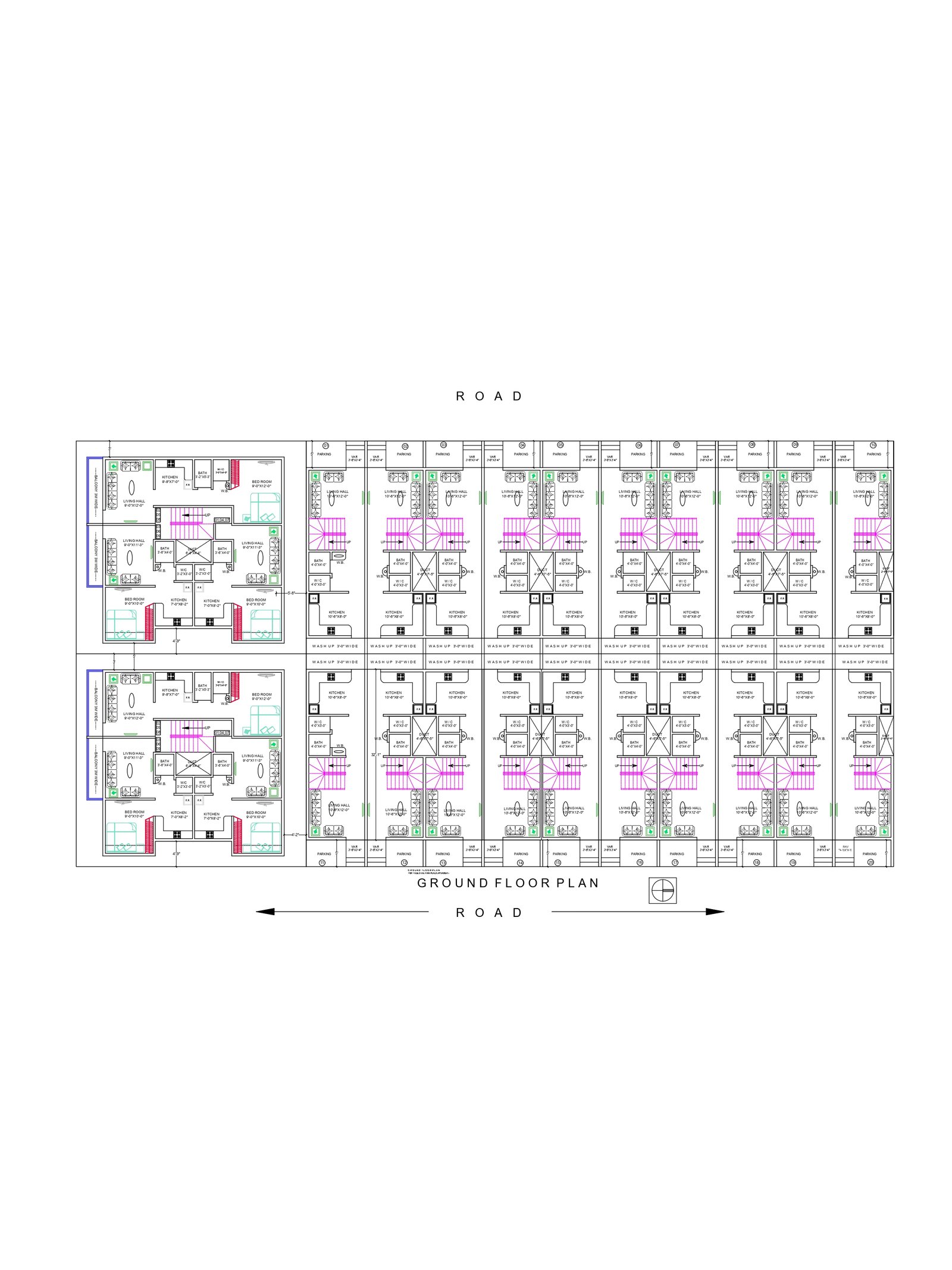 80x153 row house design