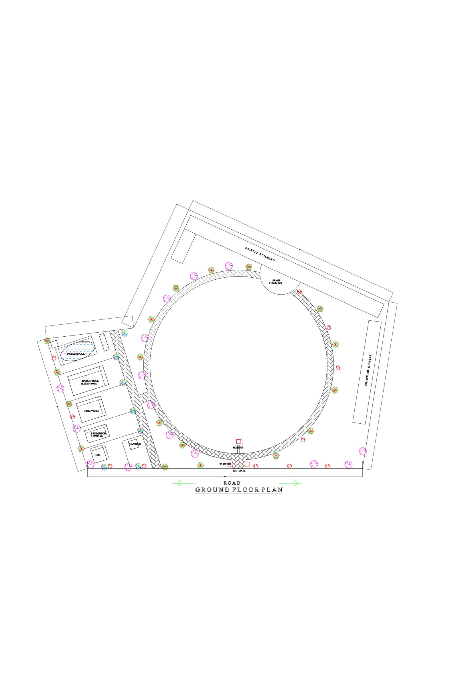 90x95 commercial building floor plan