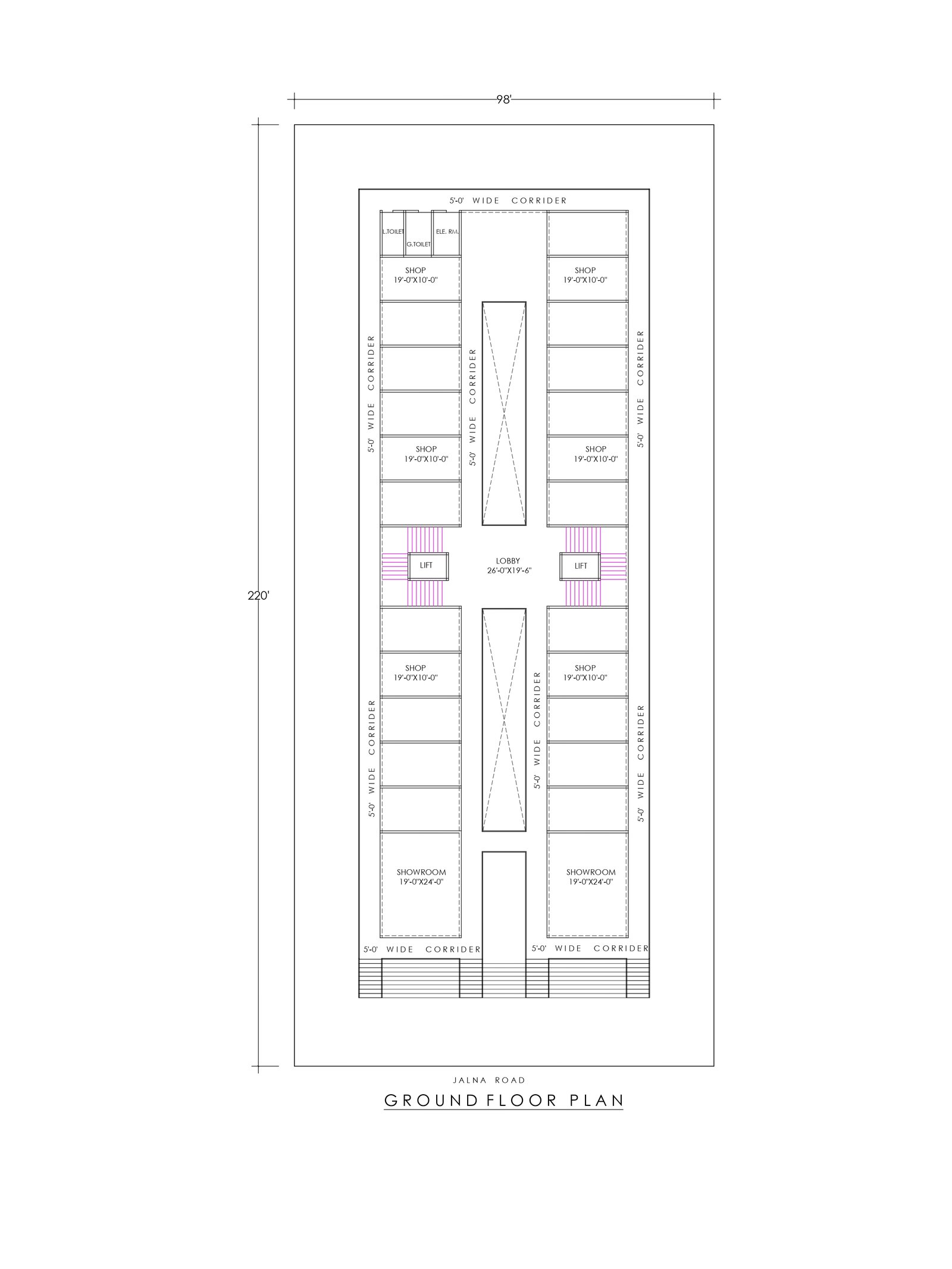 98x220 house with shop plan