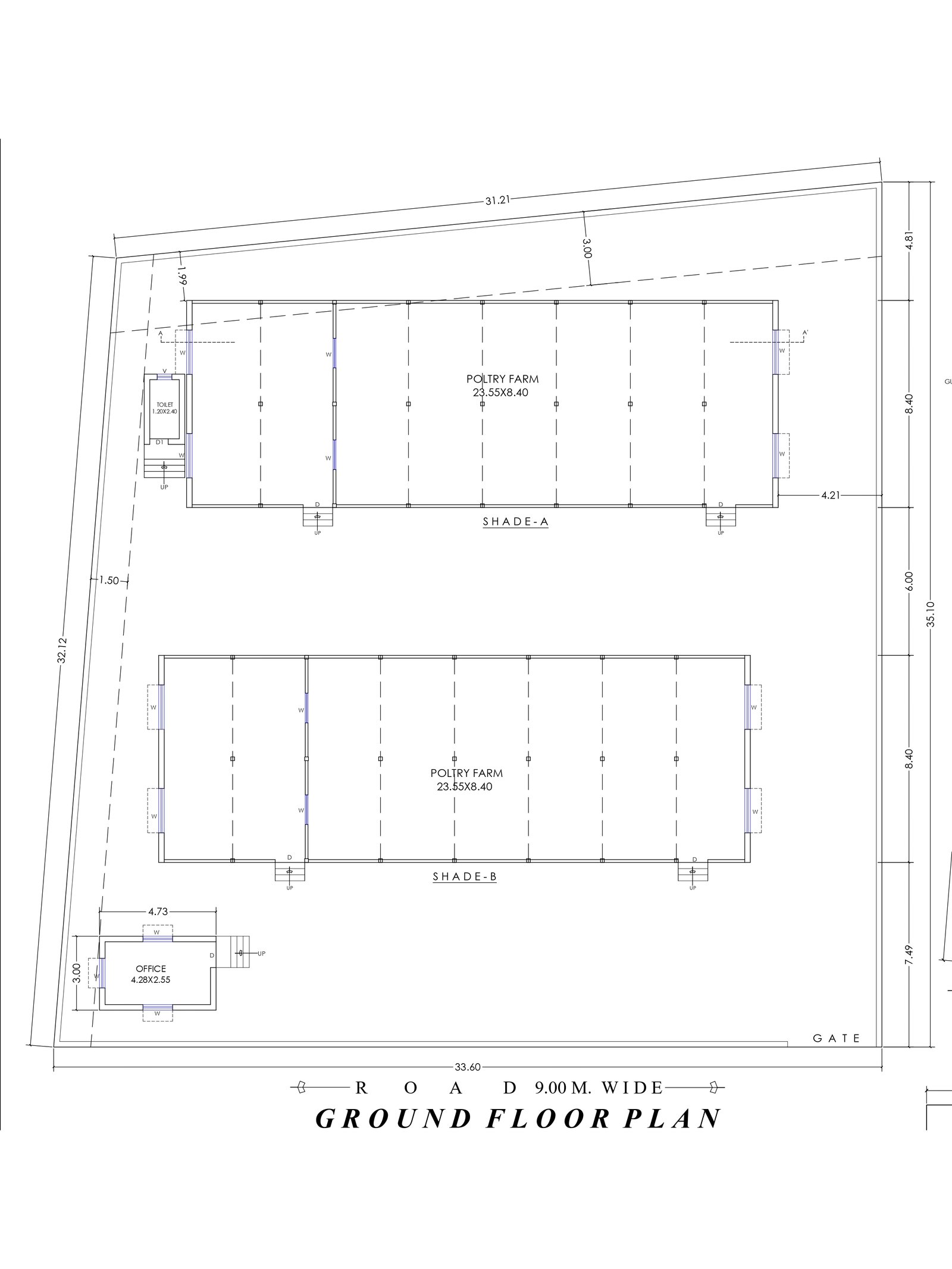 99x112 commercial building floor plan
