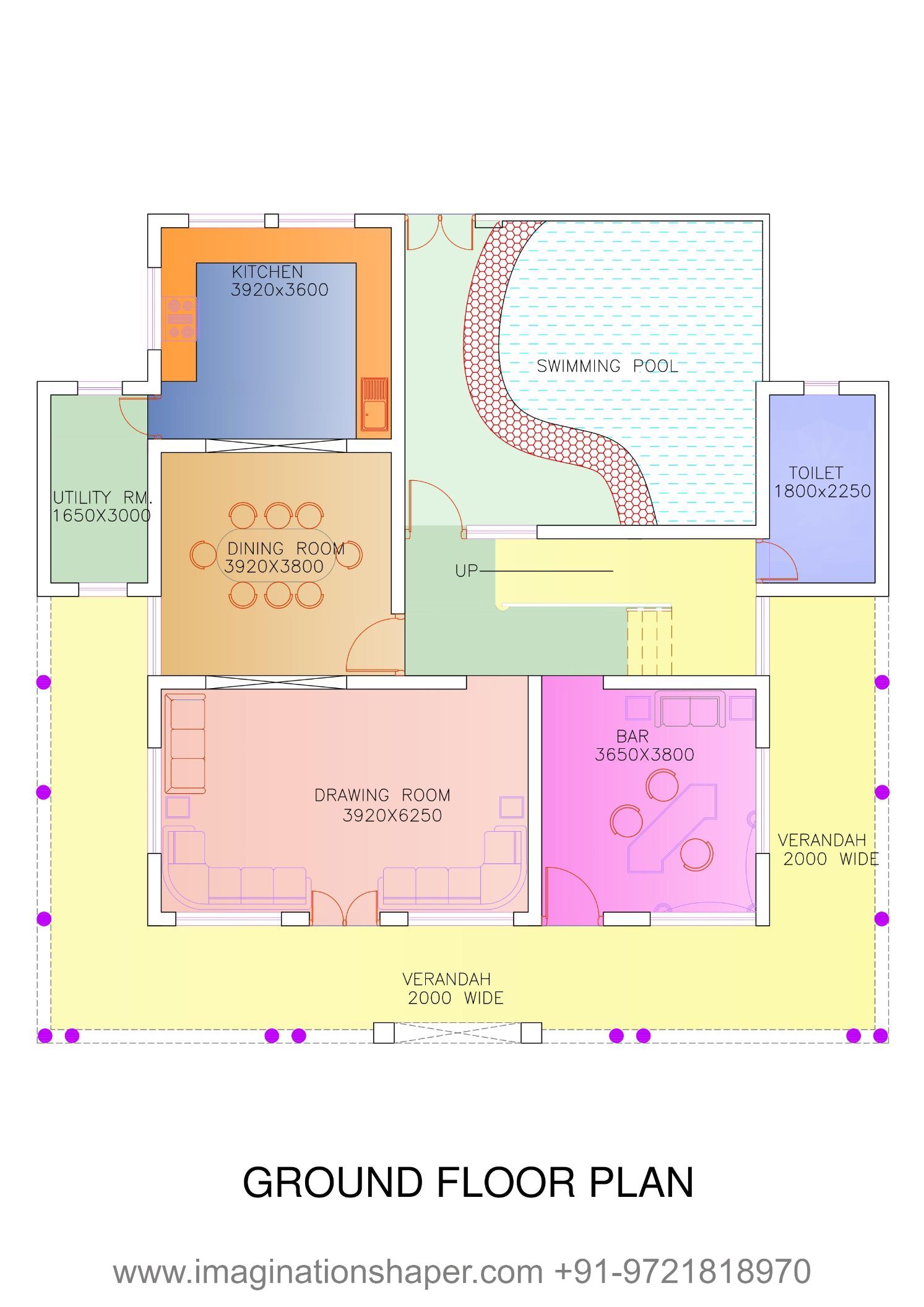 Elevated house ground floor plan