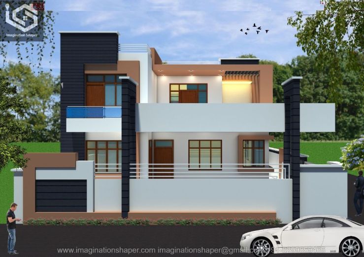 Simple home design of modern house